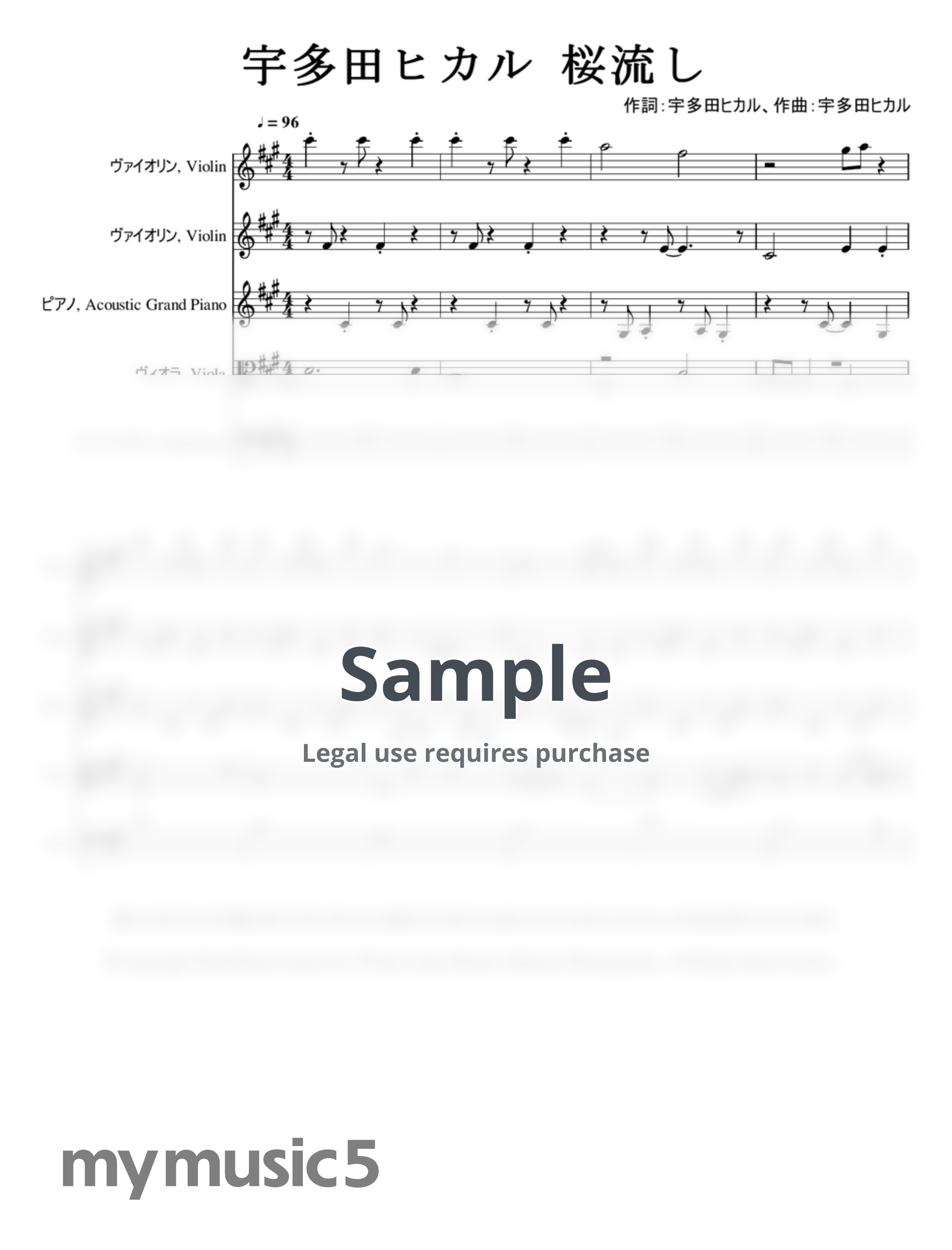 宇多田ヒカル 桜流し アンサンブル - Utada Hikaru: Sakura Nagashi Ensemble by @MitsuruMinamiyama