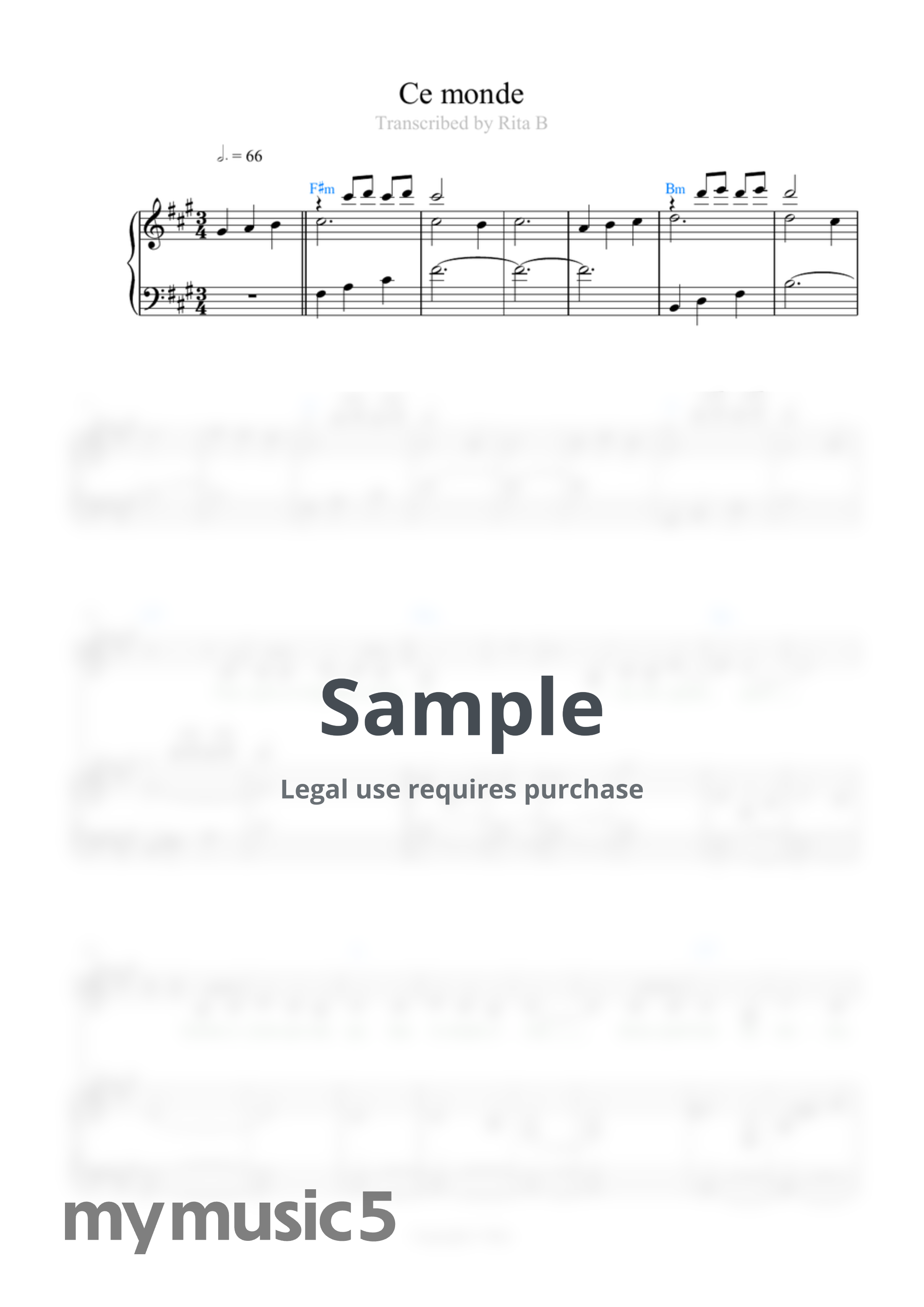 Lou Deleuze - Ce Monde (2 pdfs: duet+solo) by Rita B