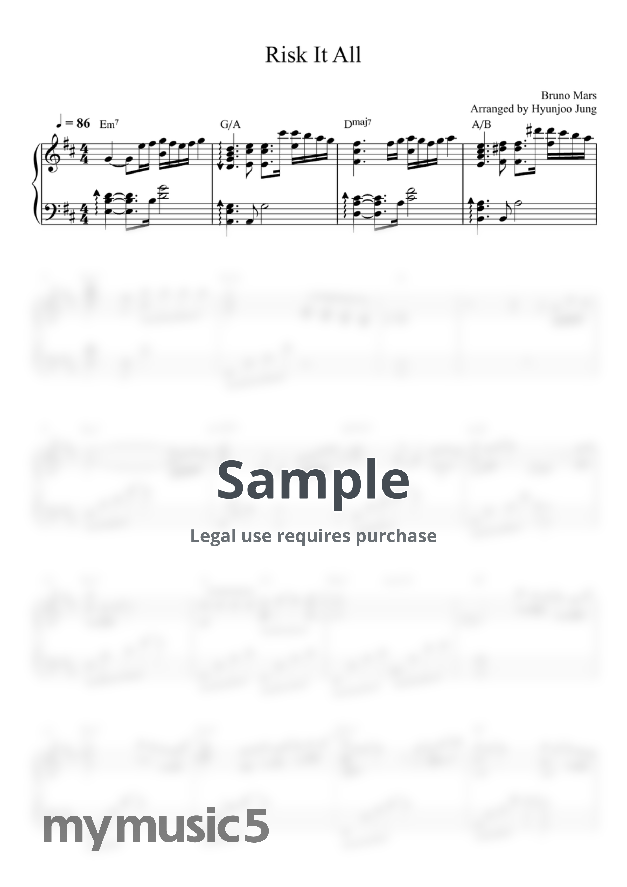 Bruno Mars - Risk It All (piano solo) by Hyunjoo Jung