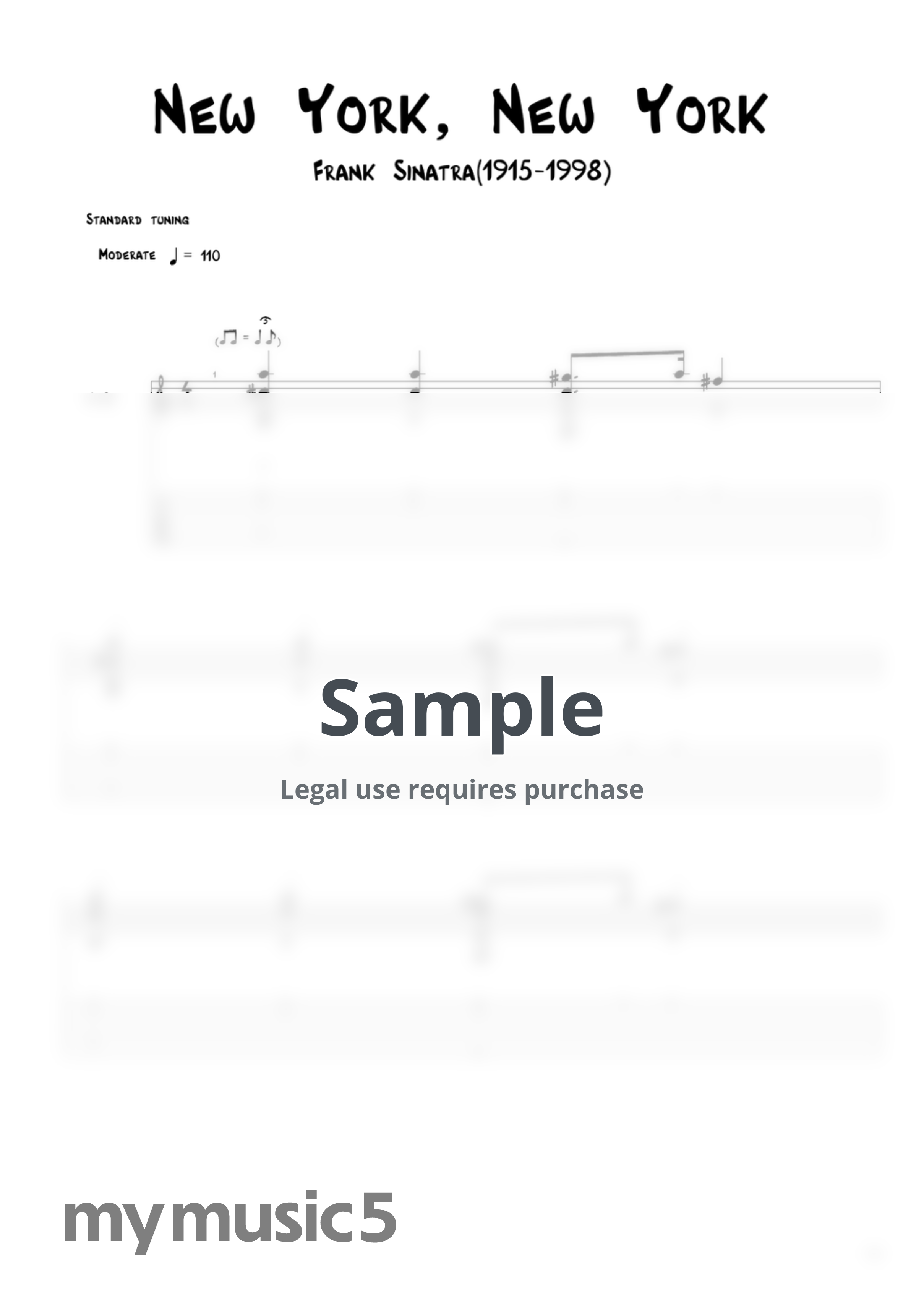 Frank Sinatra - New York, New York by Agape Guitar