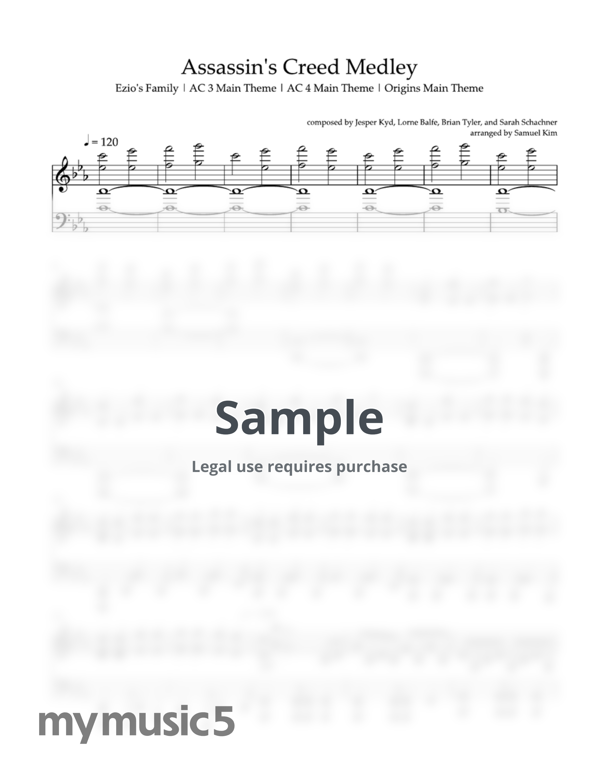 Jesper Kyd, Lorne Balfe, Brian Tyler, Sarah Schachner - Assassin's Creed Medley by AtinPiano