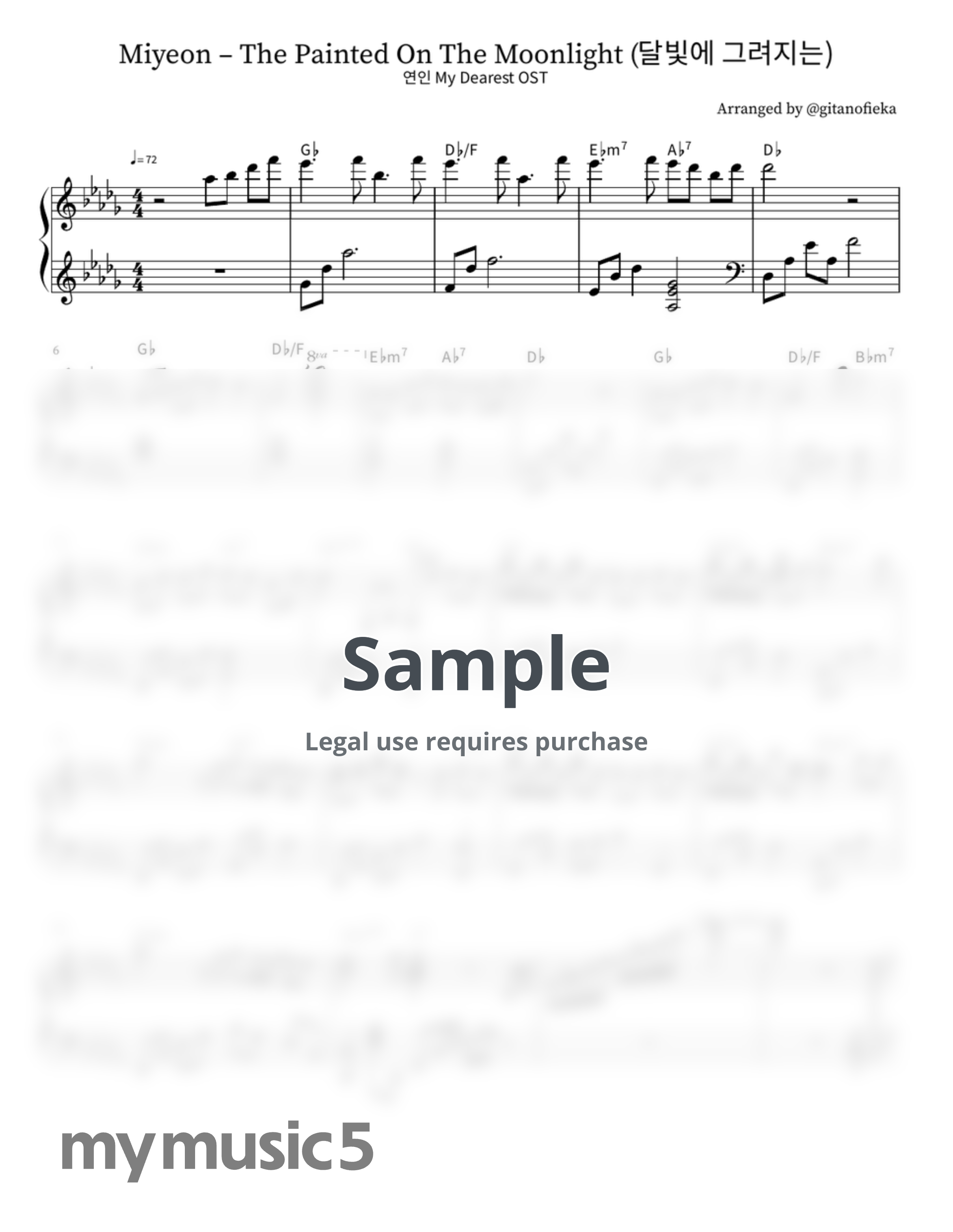 연인 My Dearest OST - The Painted On The Moonlight (달빛에 그려지는) - Miyeon by Gita Nofieka