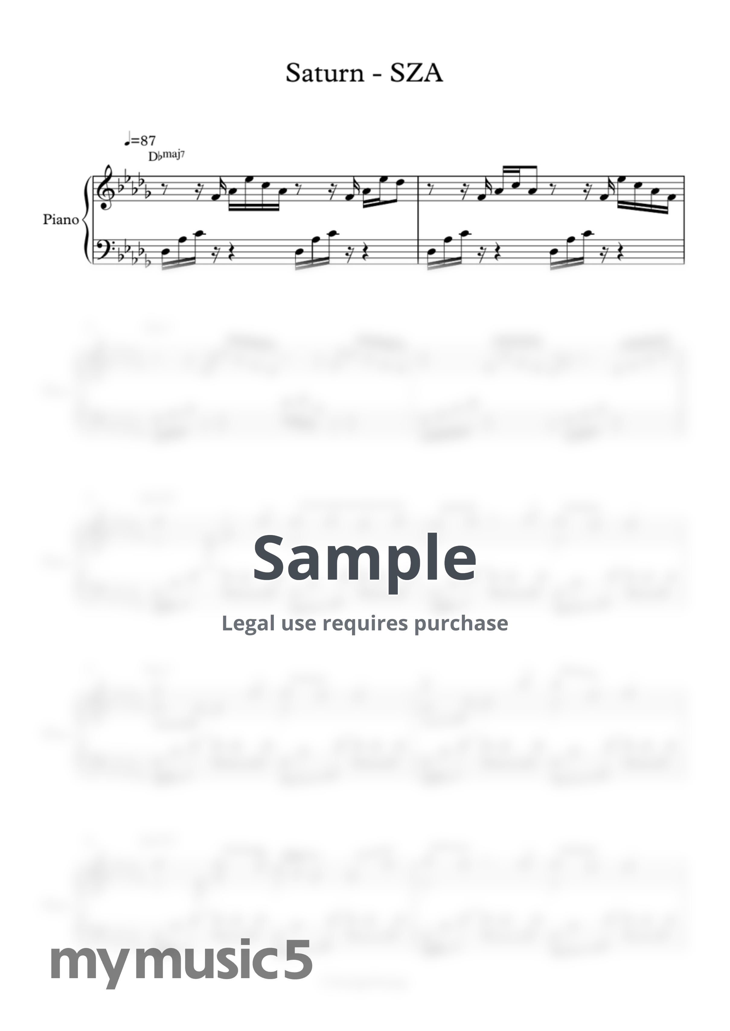 SZA - Saturn (SoloPiano) by OrangeGarage