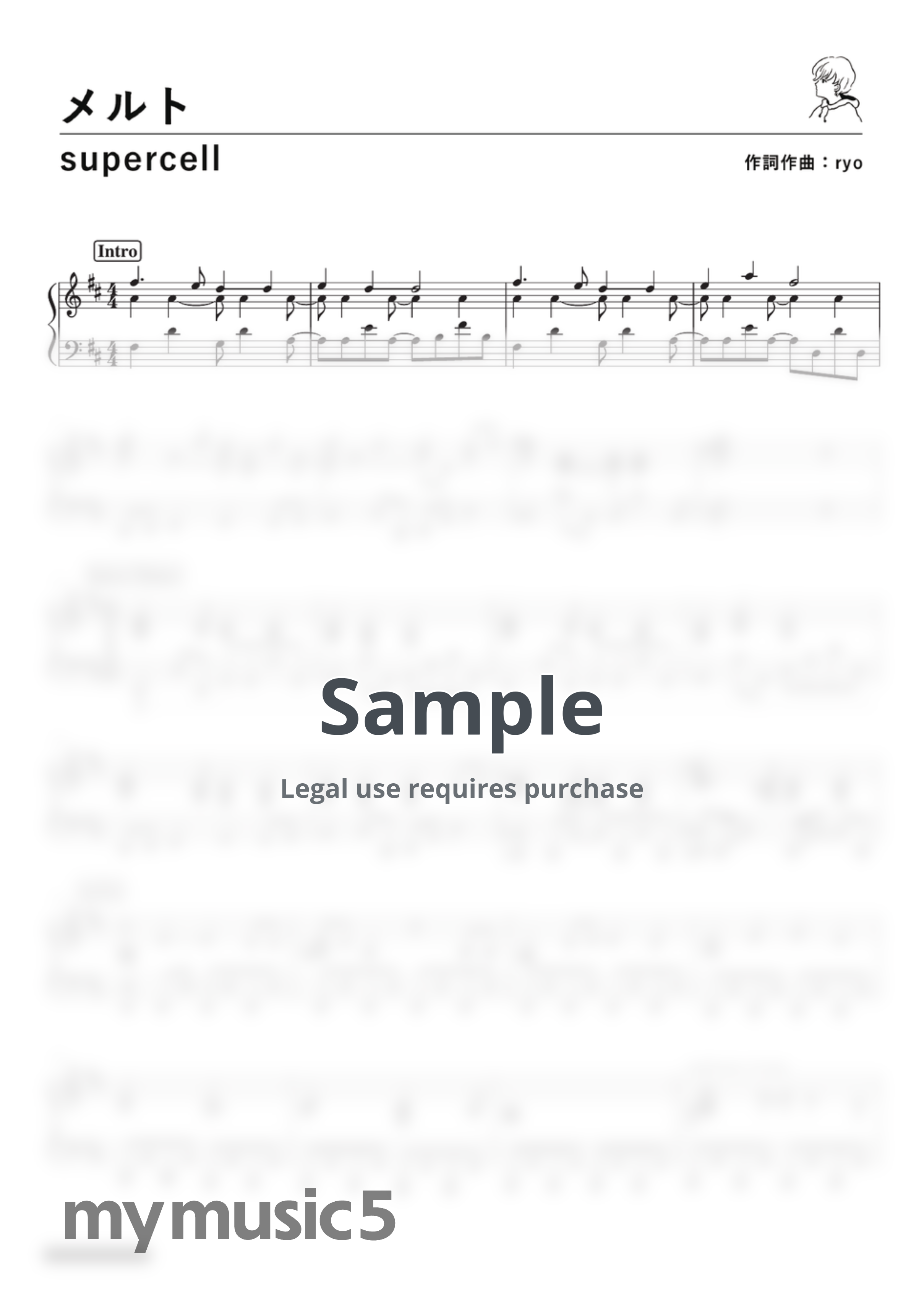 Miku Hatsune, supercell - Melt (PianoSolo) by Fukane