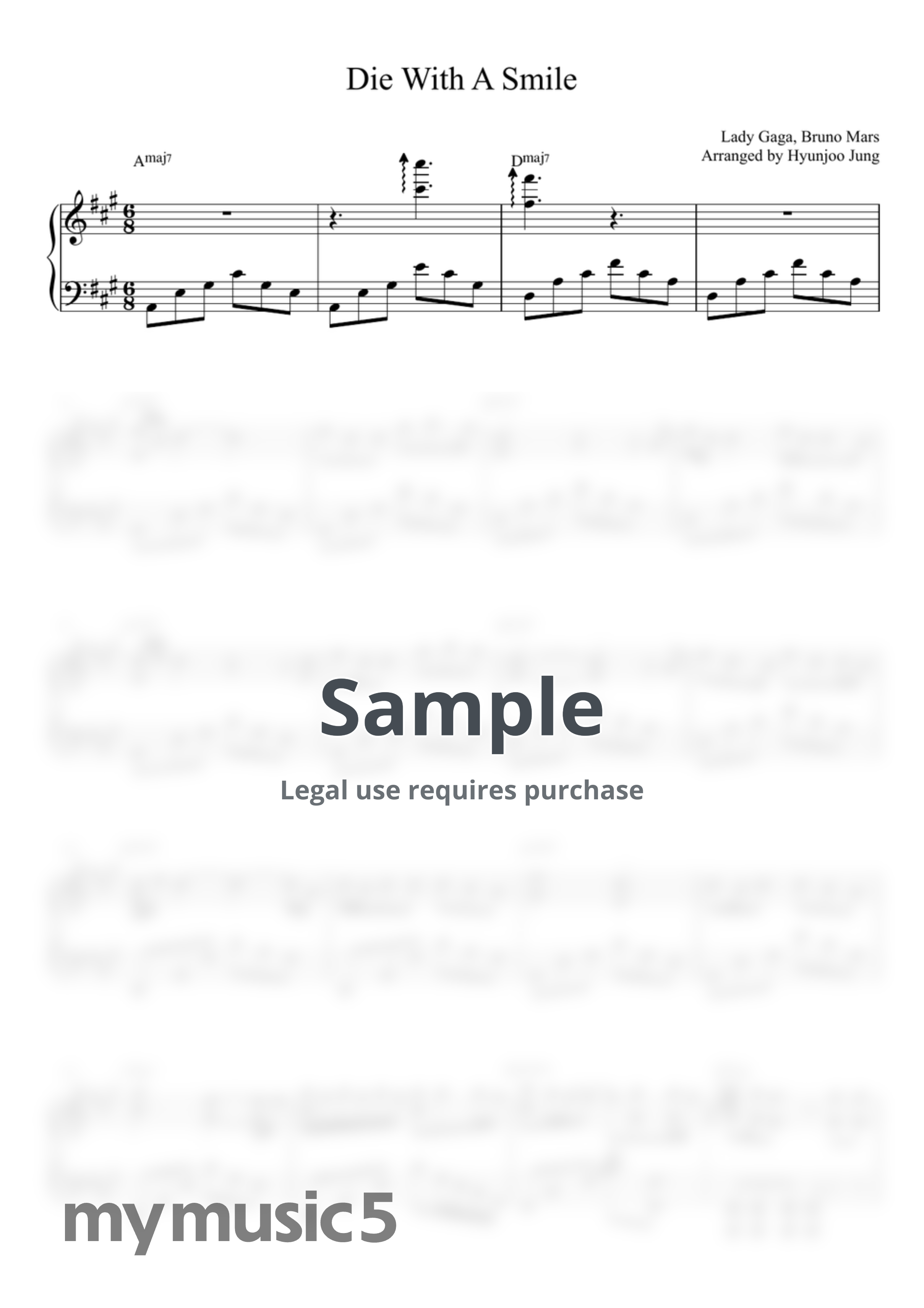 Lady Gaga, Bruno Mars - Die With A Smile (Piano solo) by Hyunjoo Jung