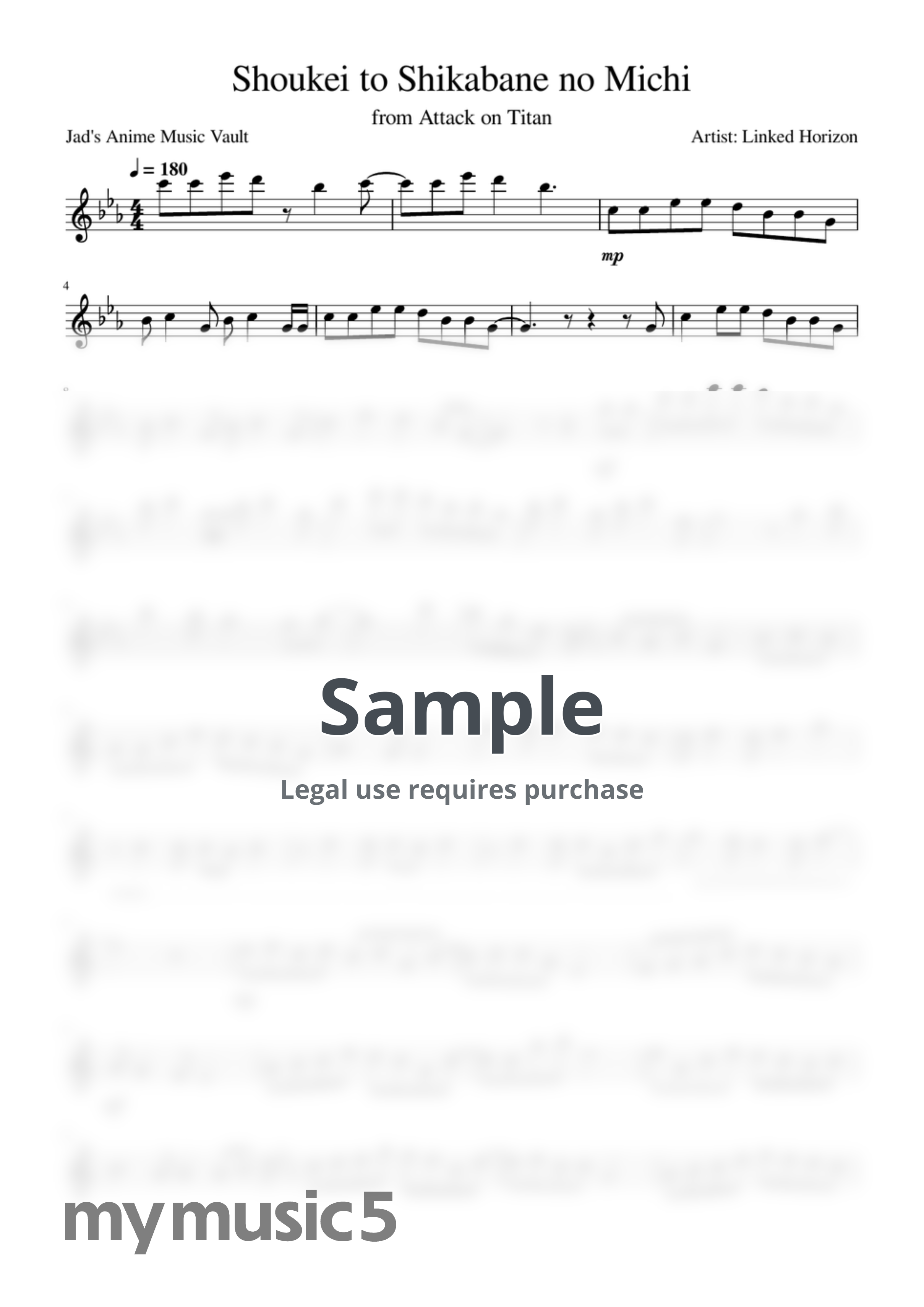 Linked Horizon ・ Attack on Titan - Shoukei to Shikabane no Michi (Violin) by Jad's Anime Music Vault