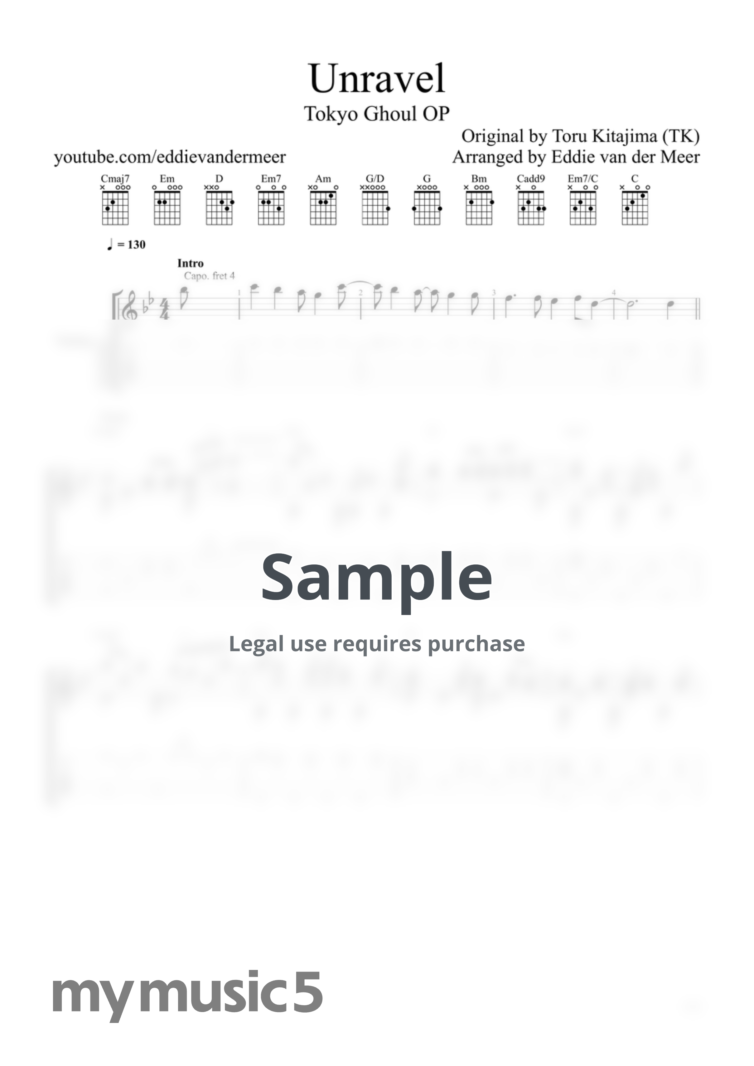 Toru Kitajima - Unravel (Tokyo Ghoul OP) by Eddie van der Meer