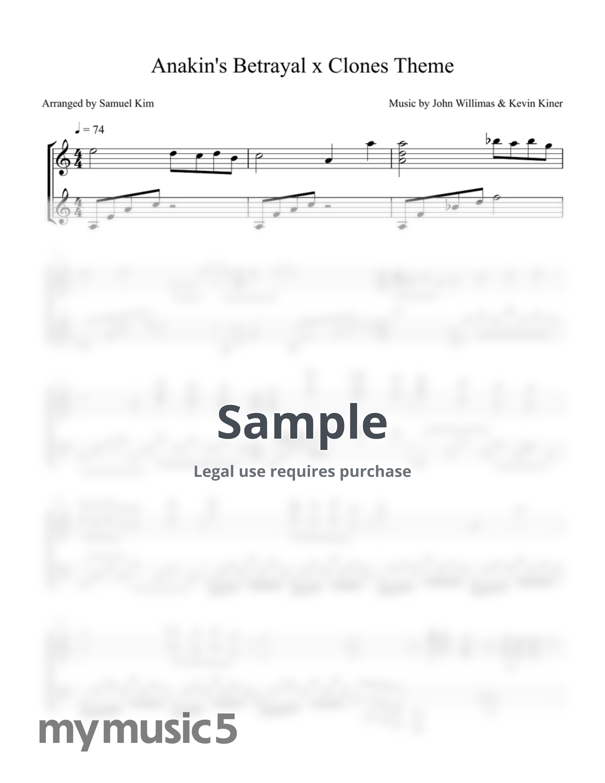 John Williams and Kevin Kiner - Anakin's Betrayal by AtinPiano