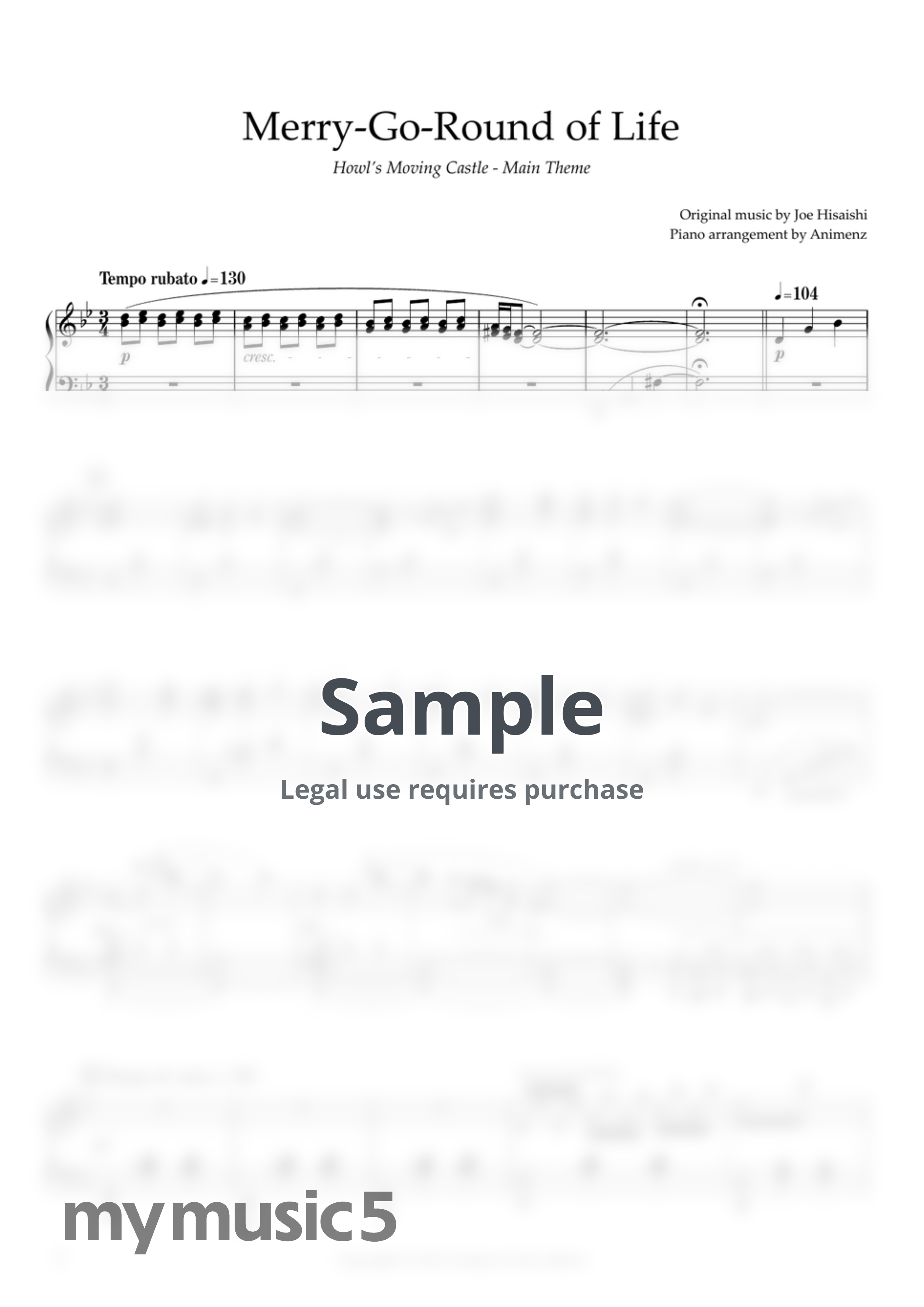 Hisaishi Joe - Merry Go Round of Life (Howl's Moving Castle OST) by Animenz