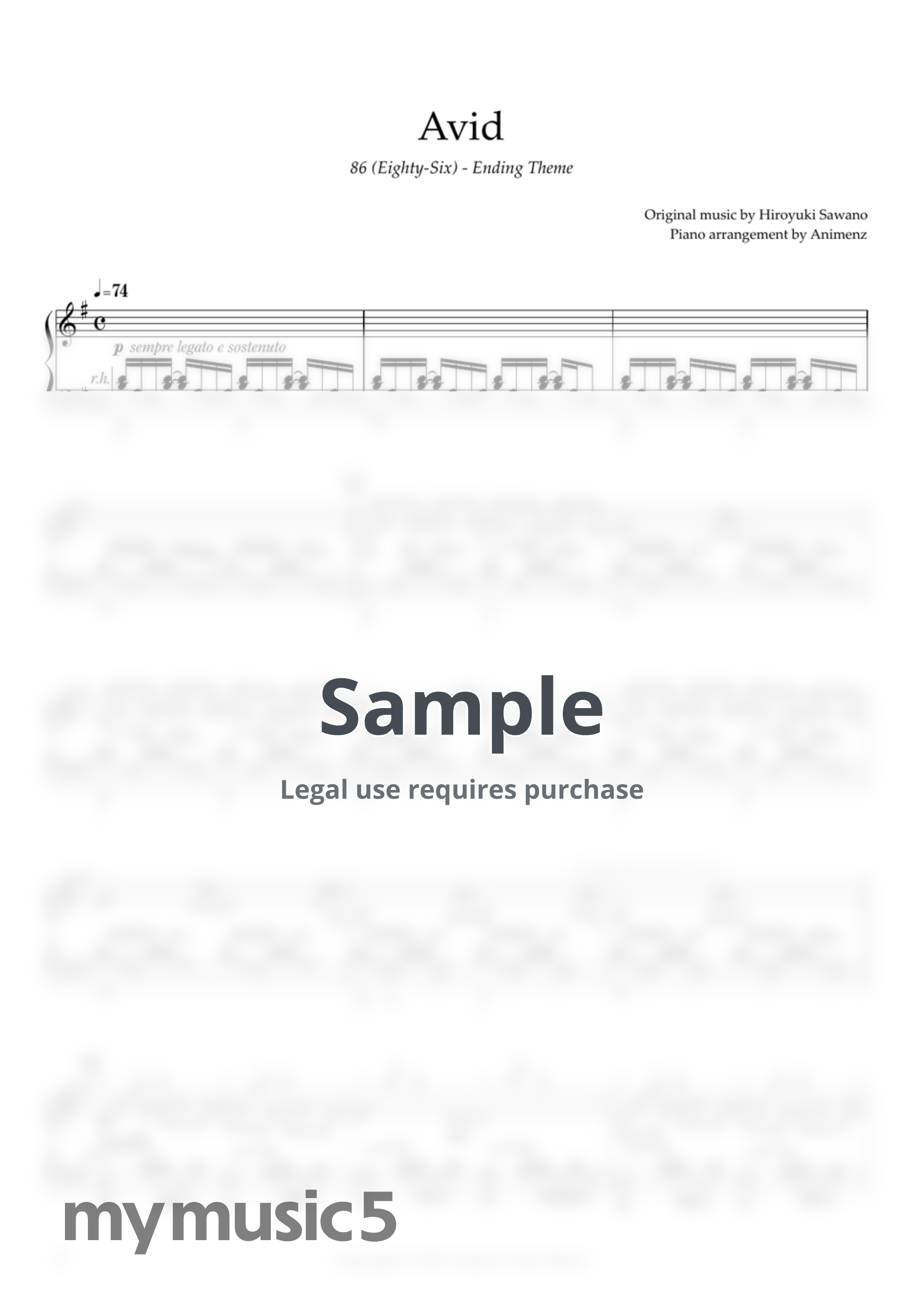 Hiroyuki Sawano - Avid (86 / Eighty-Six ED) by Animenz