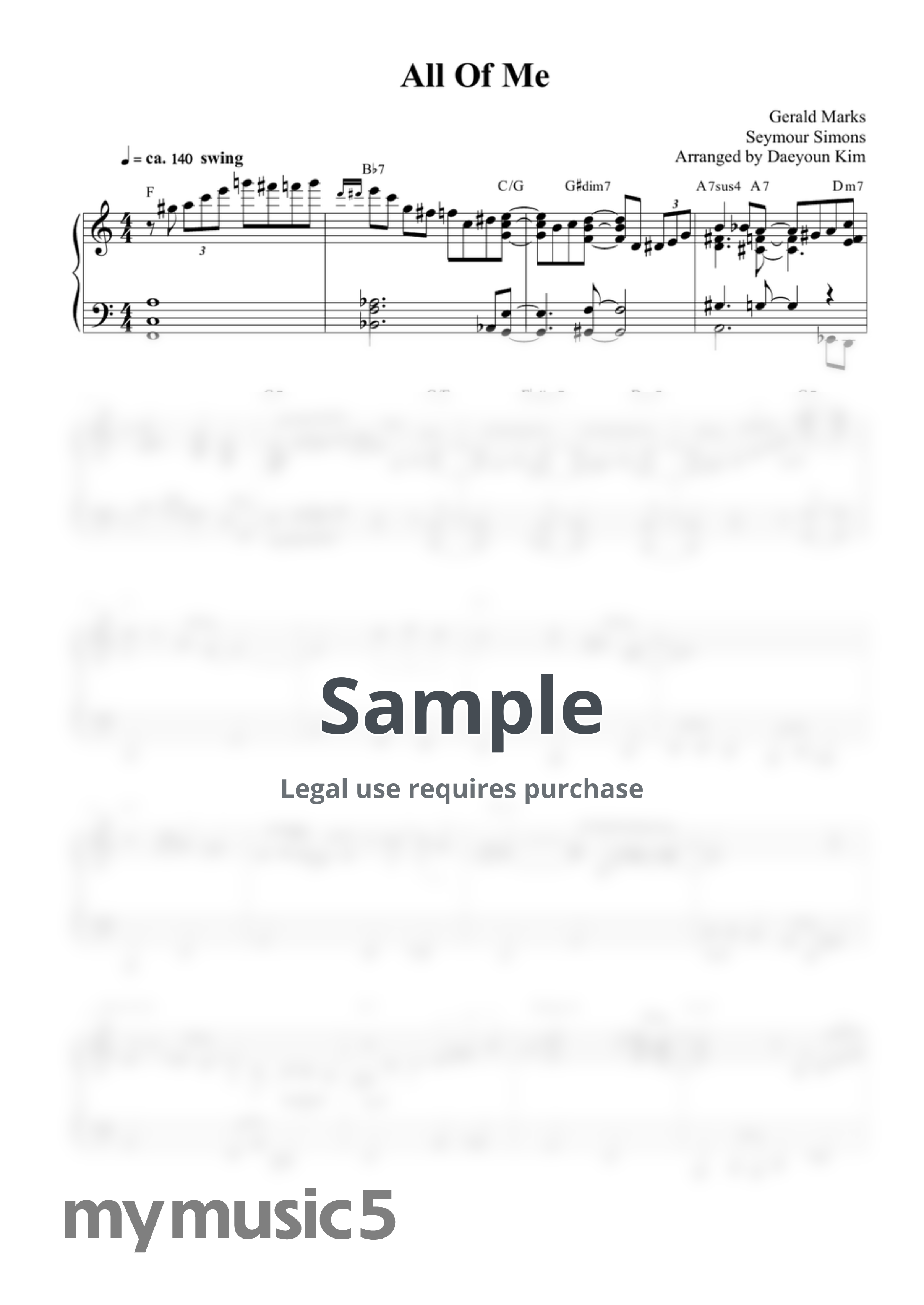 Gerald Marks - All Of Me by Daeyoun Kim