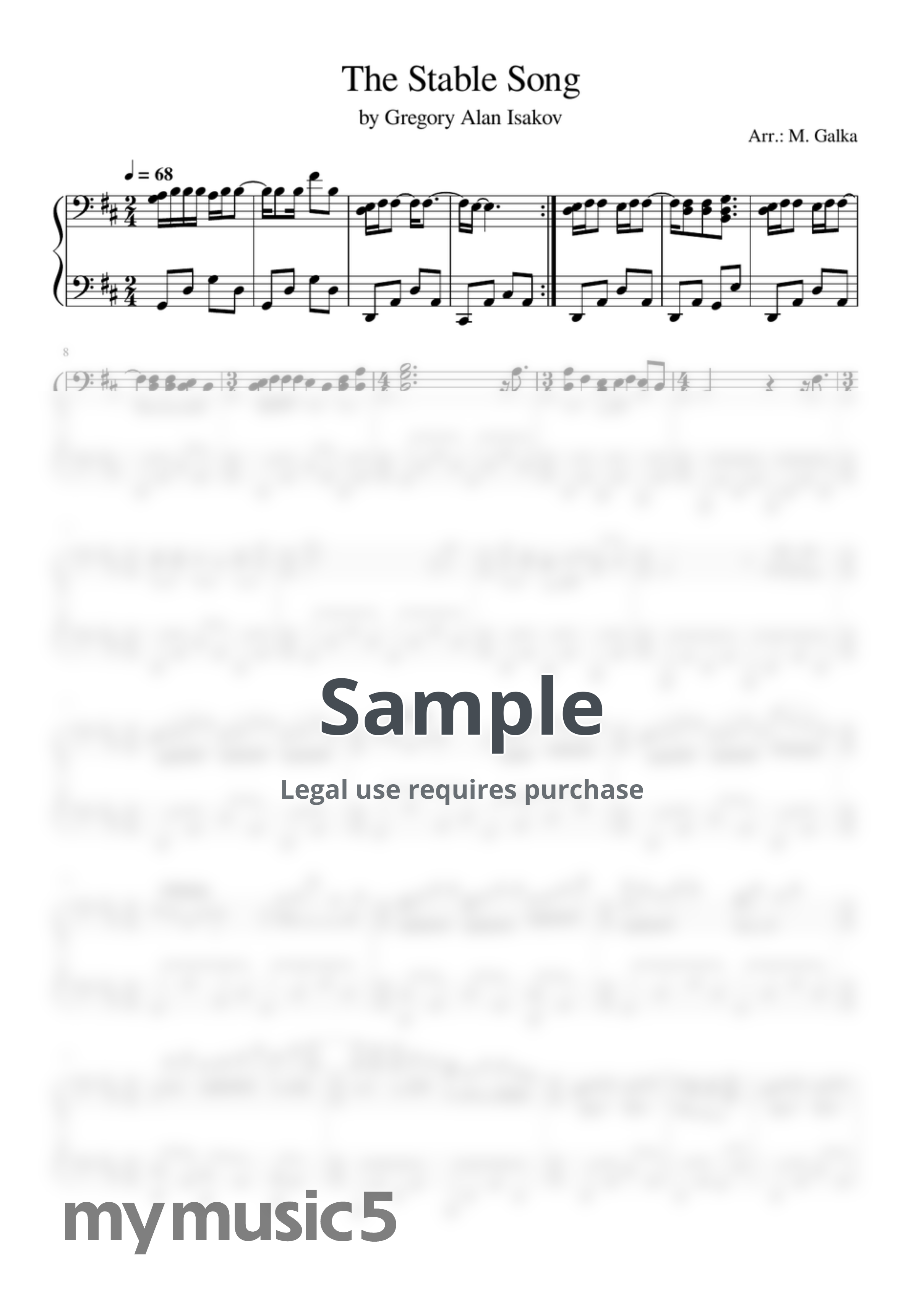 Gregory Alan Isakov - The Stable Song Piano Cover by Magdalena Galka