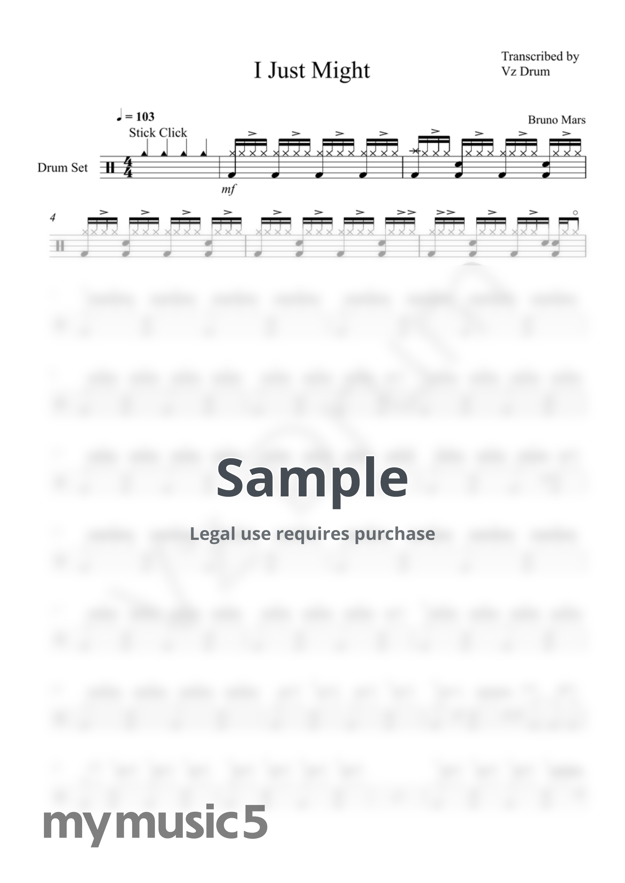 Bruno Mars - I Just Might by Vz Drum