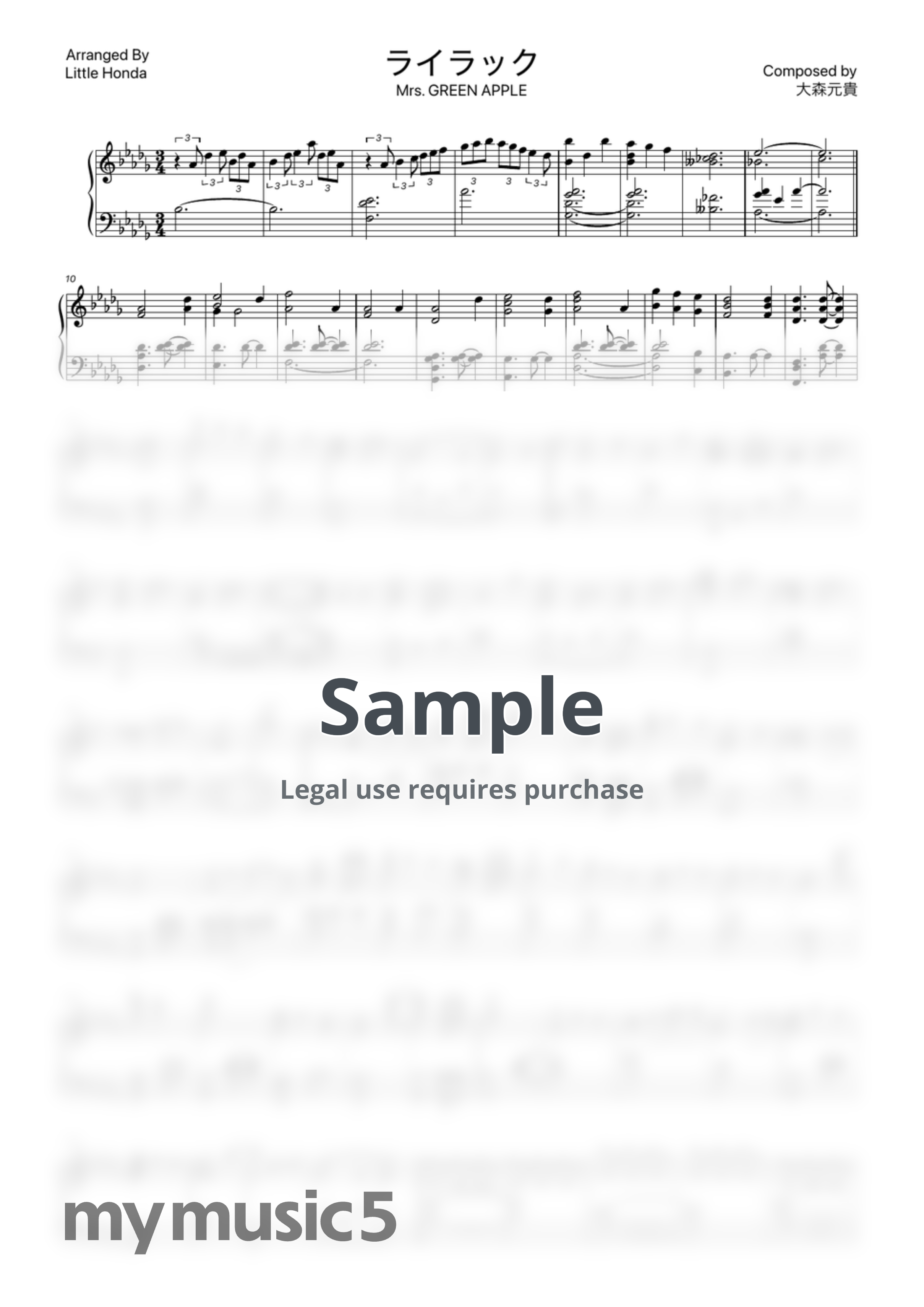 Mrs. GREEN APPLE - Lilac (Jazz ver.) by Little Honda