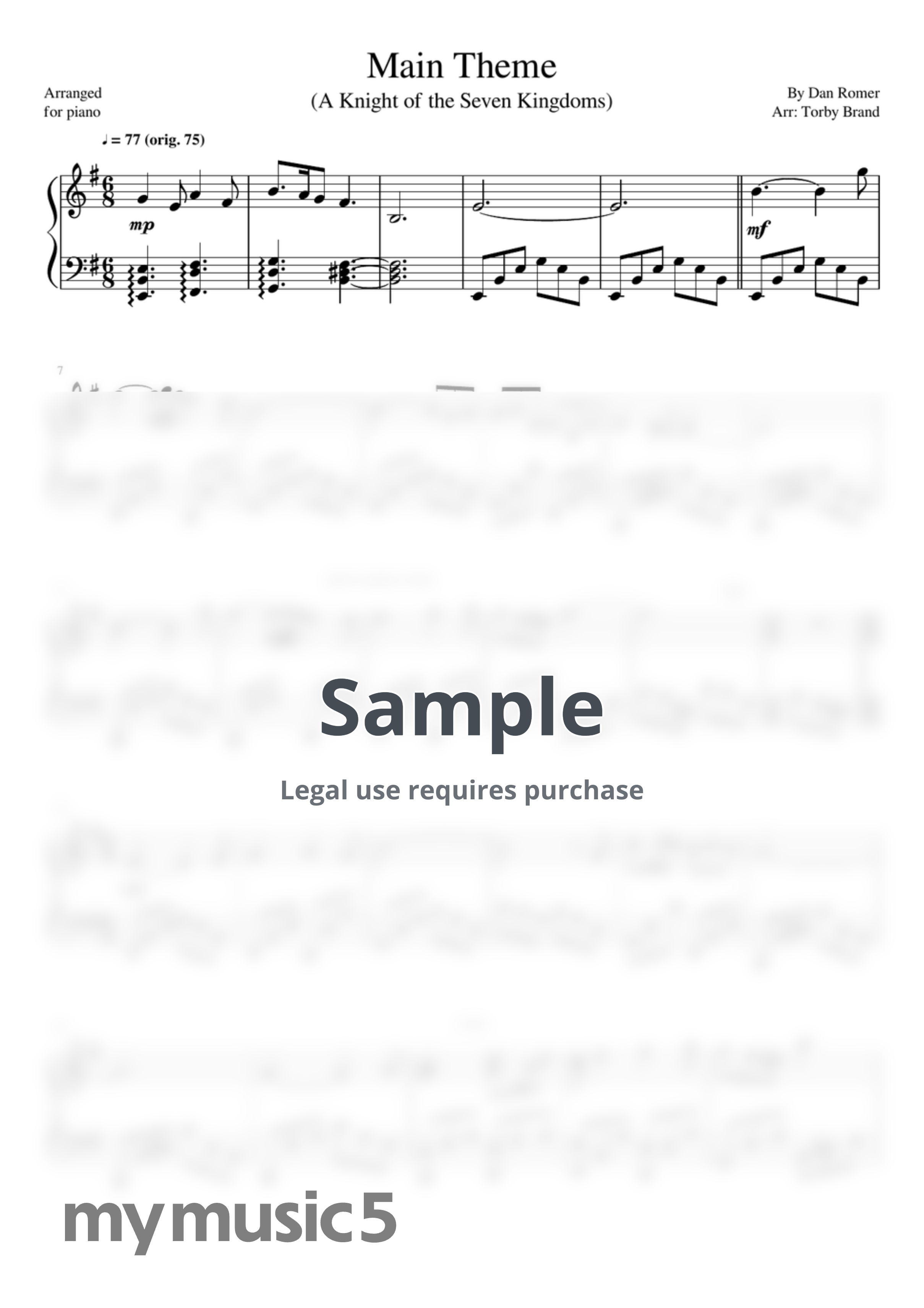 Dan Romer - Main Theme (A Knight of the Seven Kingdoms) by Torby Brand