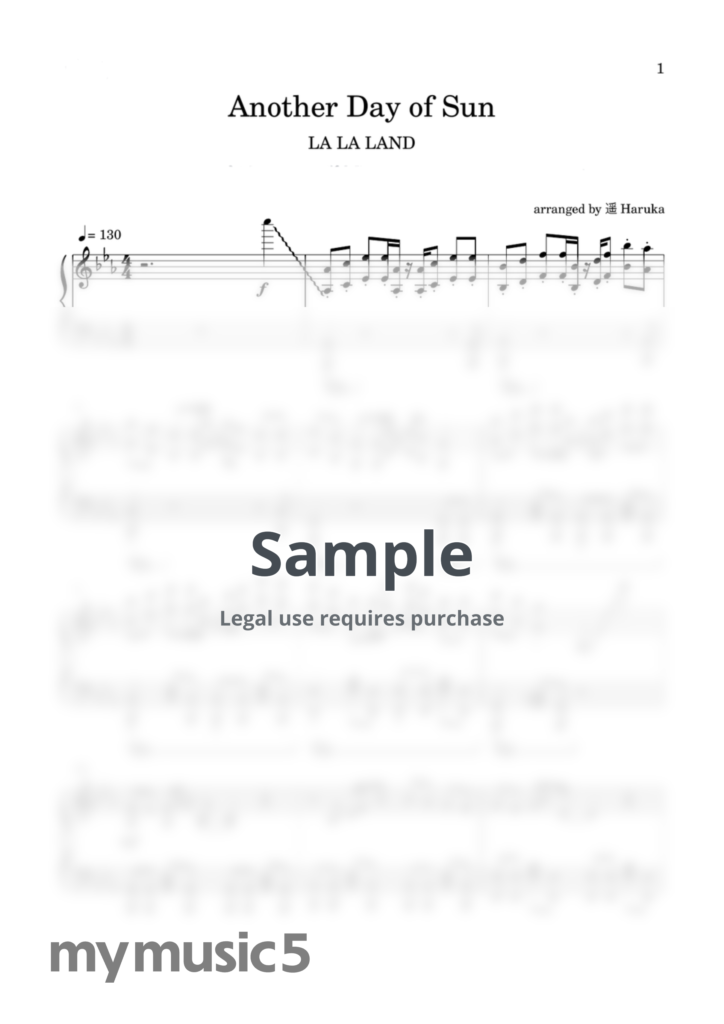 LA LA LAND (Justin Hurwitz) - Another Day of Sun by 遥 Haruka