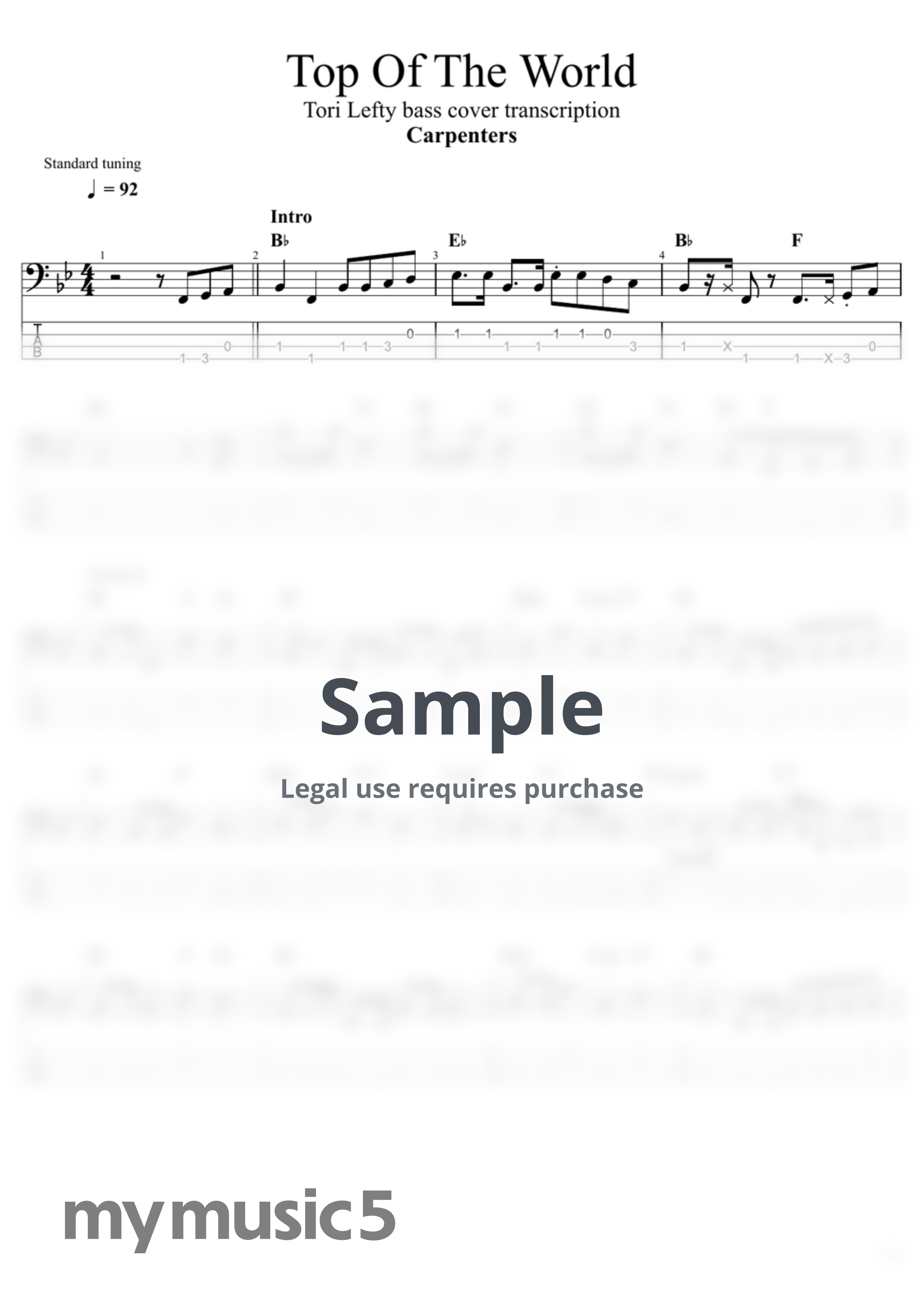 Carpenters - Top Of The World by Tori Lefty