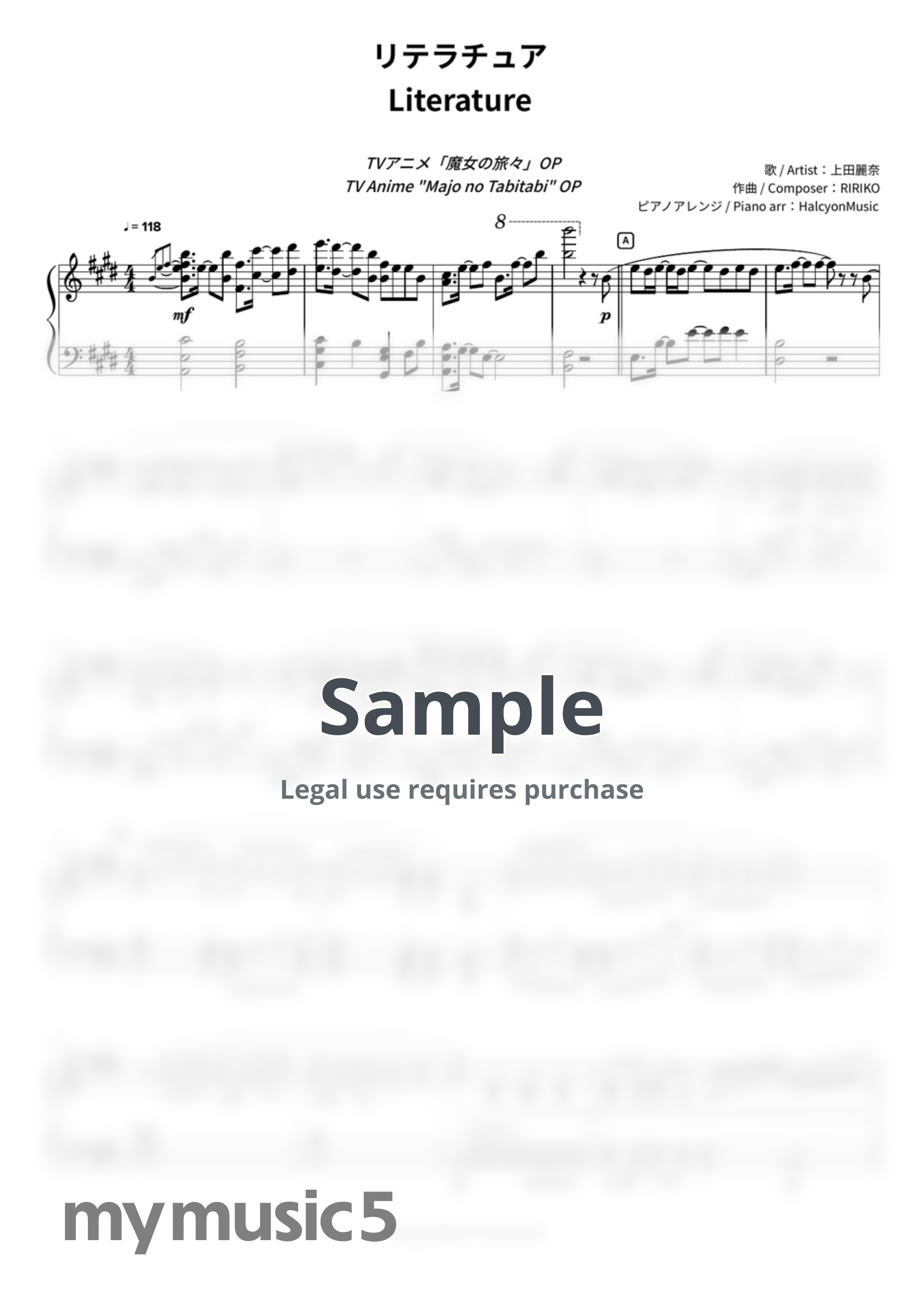 Ueda Reina - Literature (Majo no Tabitabi) by HalcyonMusic