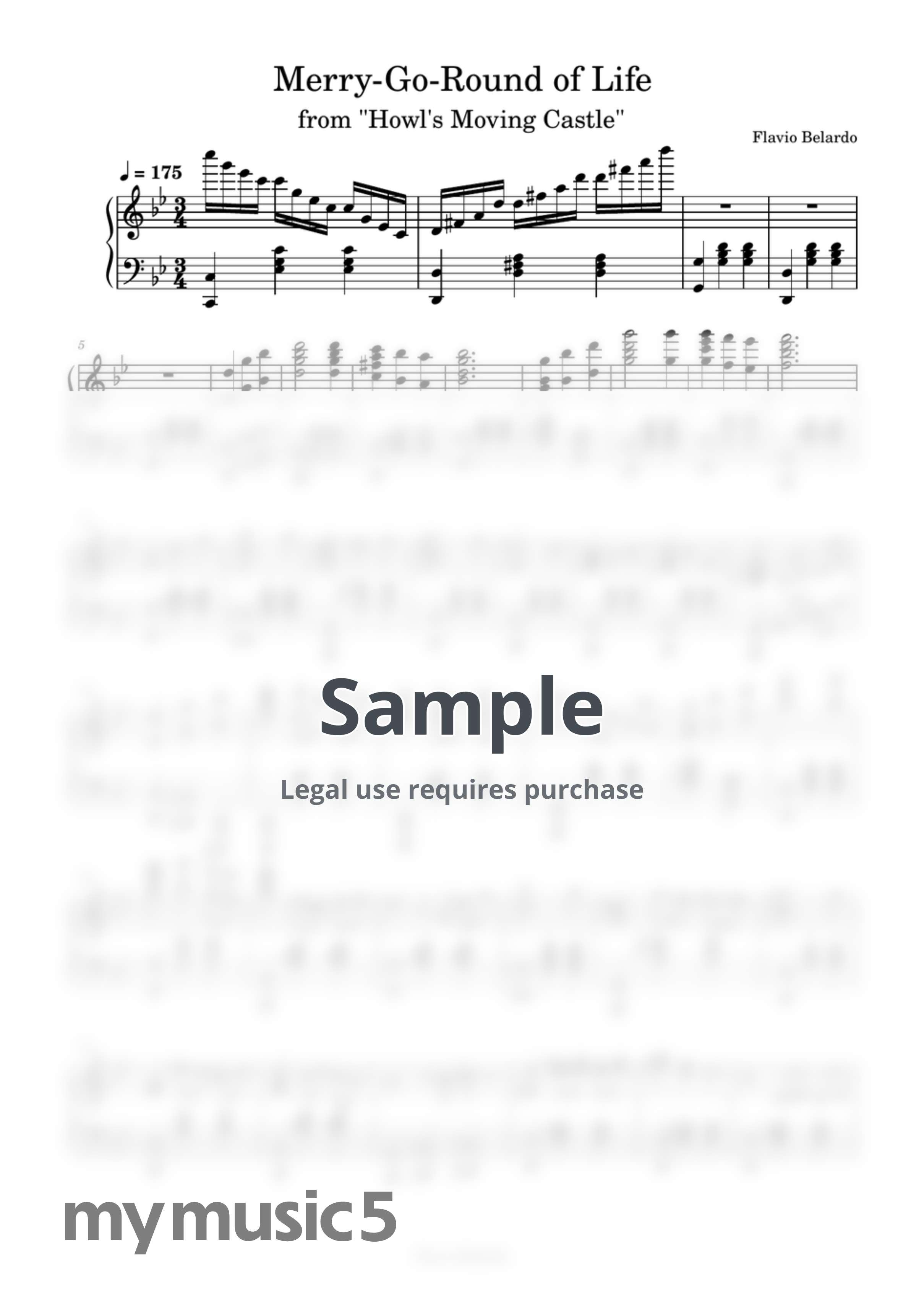 Hisaishi Joe - Howl's Moving Castle (Merry Go Round of Life) by Flavio Belardo