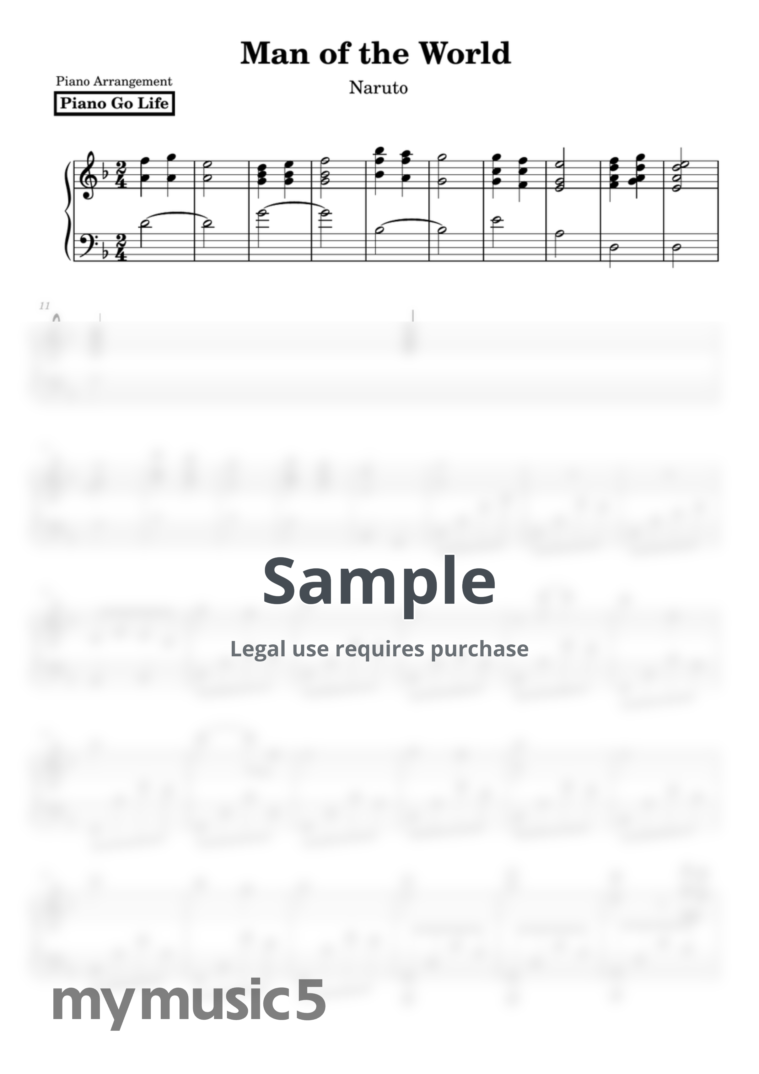Yasuharu Takanashi - Man of the World (Naruto) by Piano Go Life
