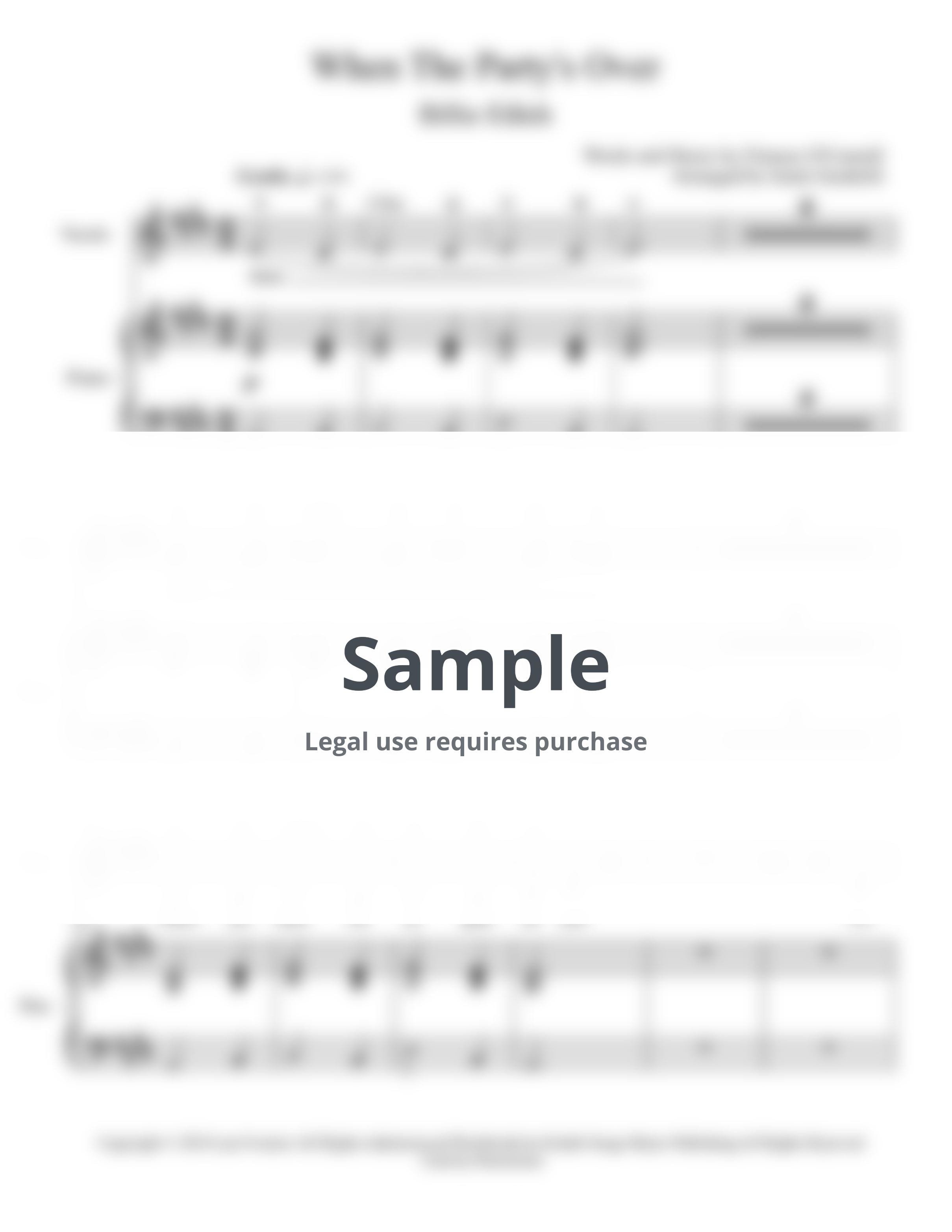 Billie Eilish - When The Party's Over (Piano &amp; Vocal) by Genti Guxholli