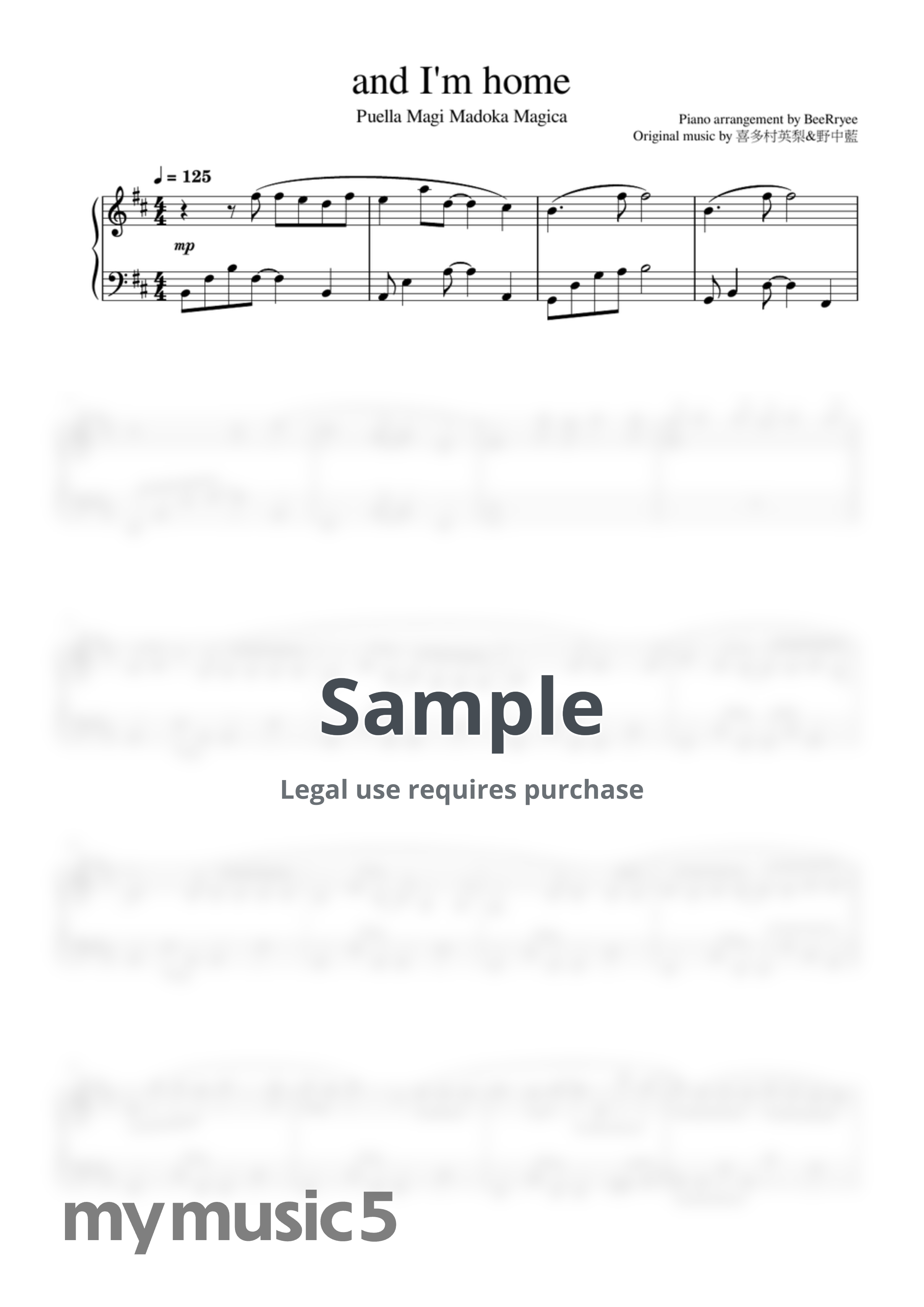 Puella Magi Madoka Magica - and I'm home (Easy Ver.) by BeeRryee