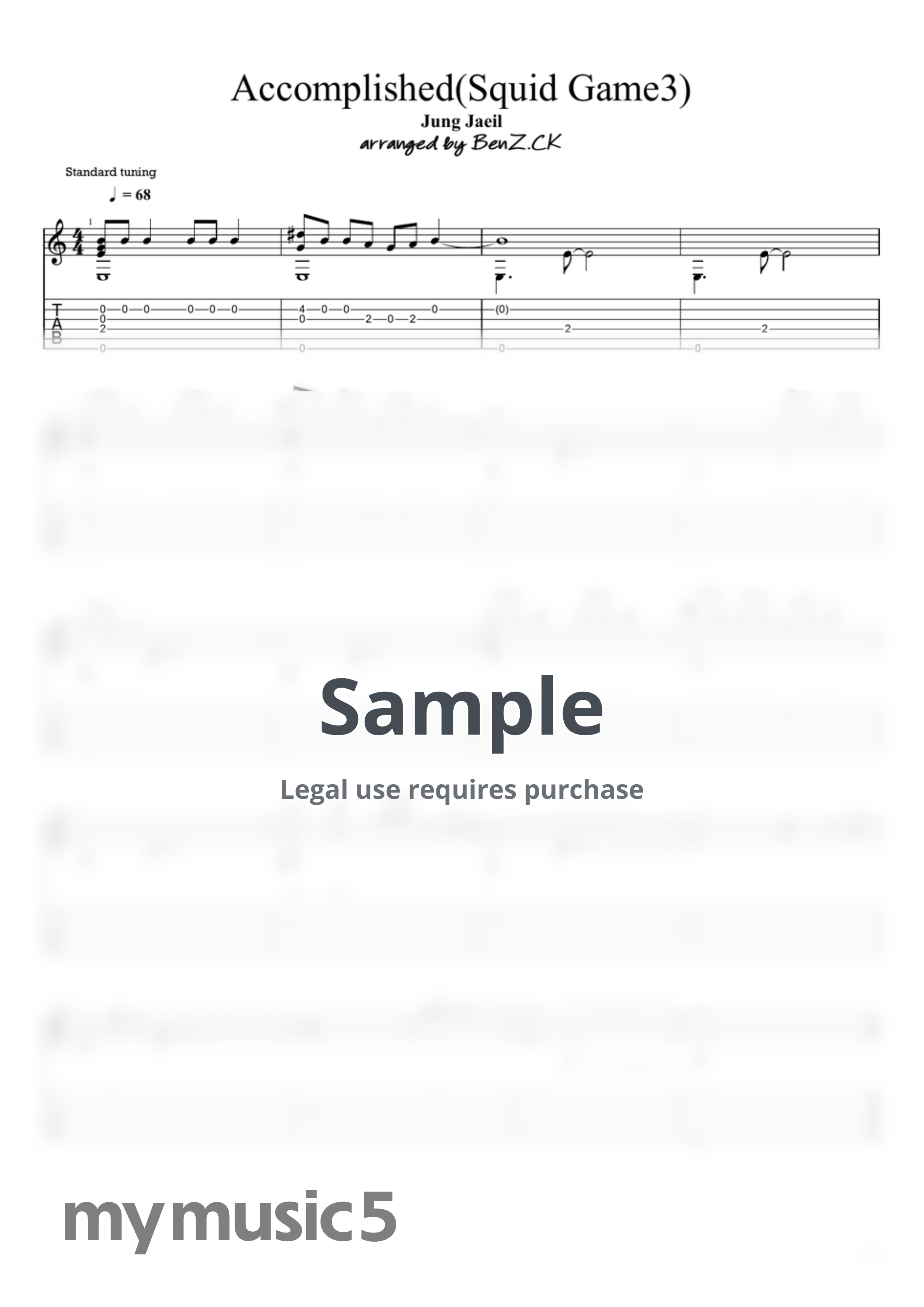 Jung Jaeil - Accomplished (Fingerstyle Guitar Solo) by BenZ.CK