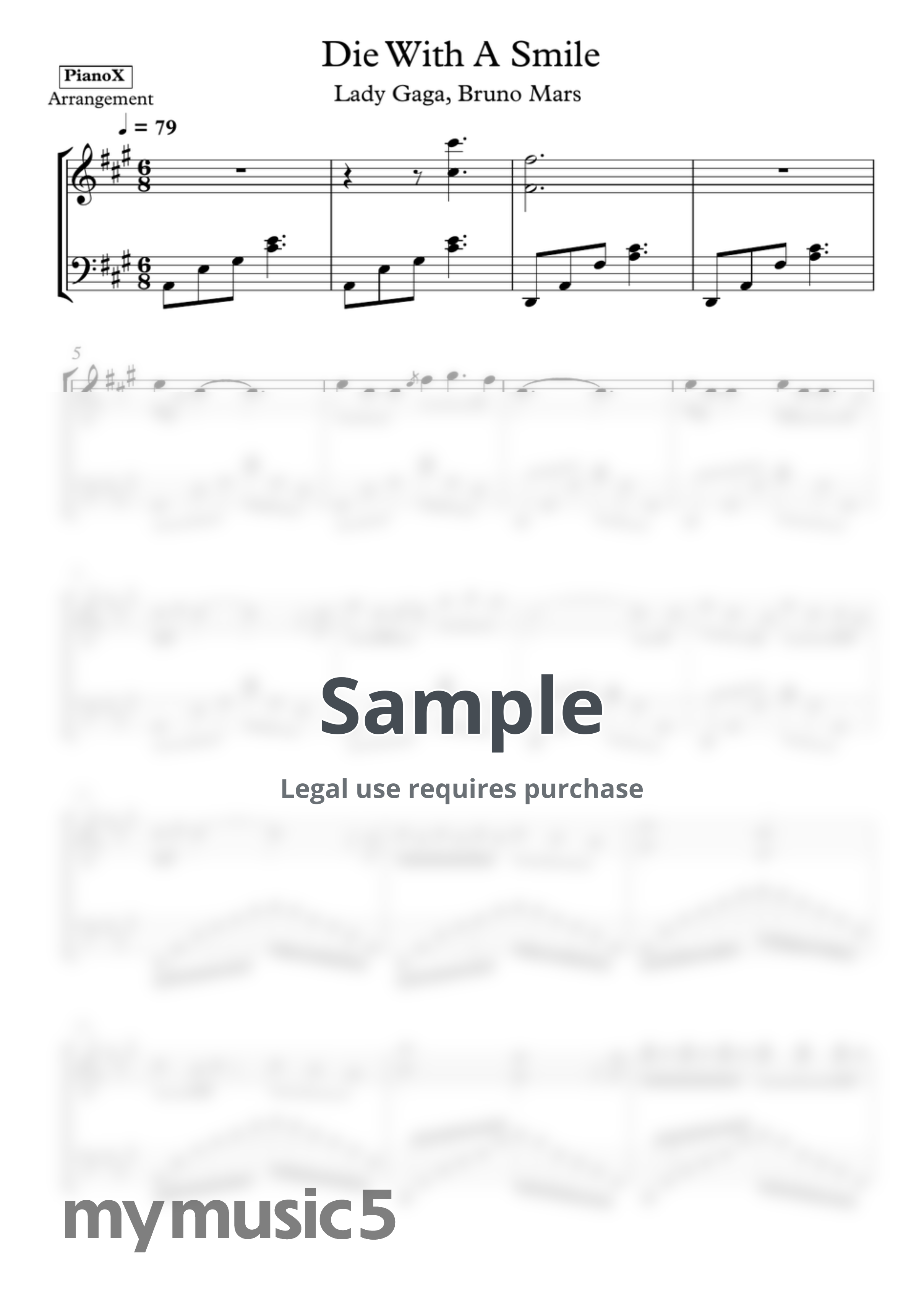 Lady Gaga, Bruno Mars - Die With A Smile by PianoX