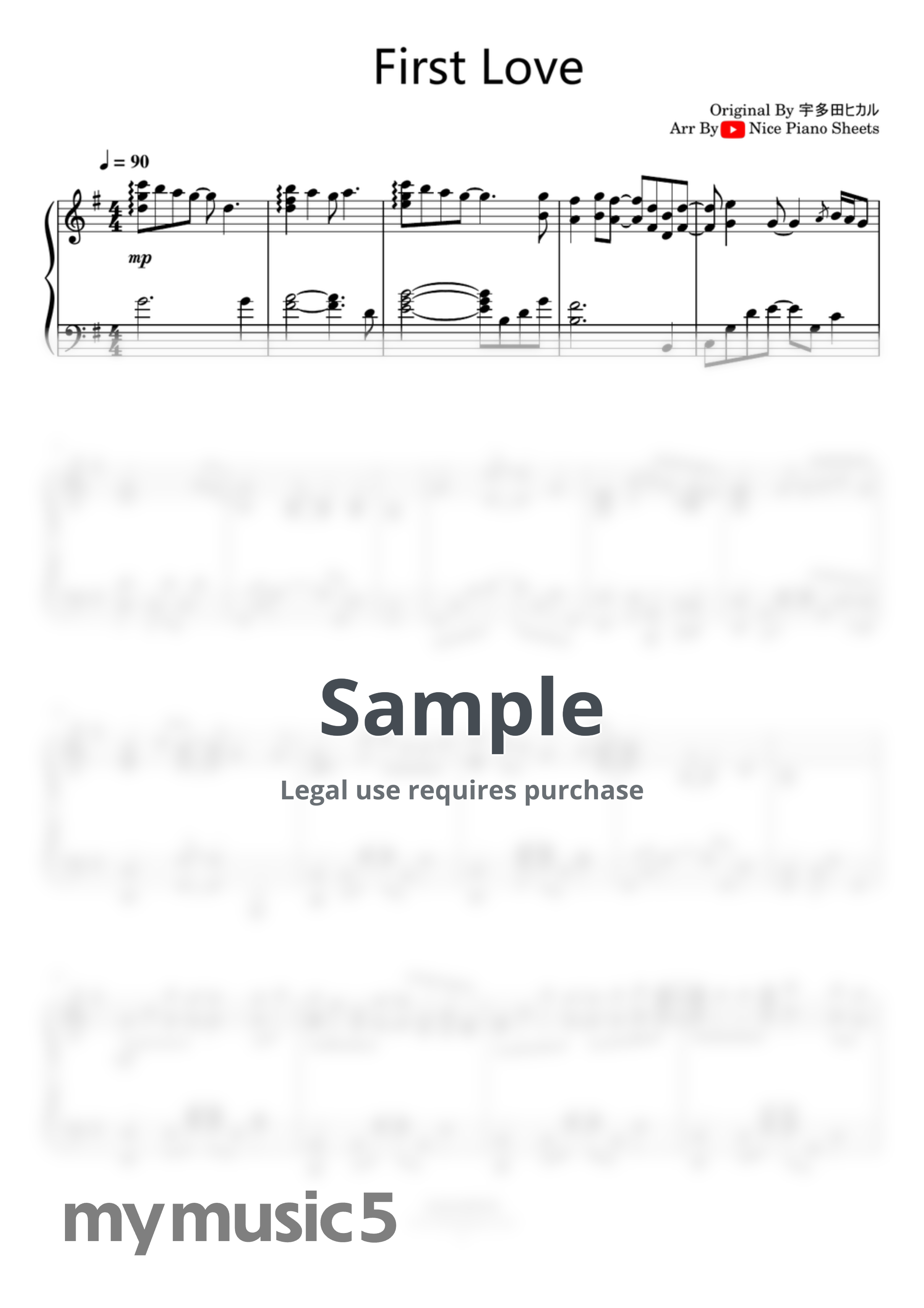 宇多田ヒカル - First Love｜2023Ver. by Nice piano sheets