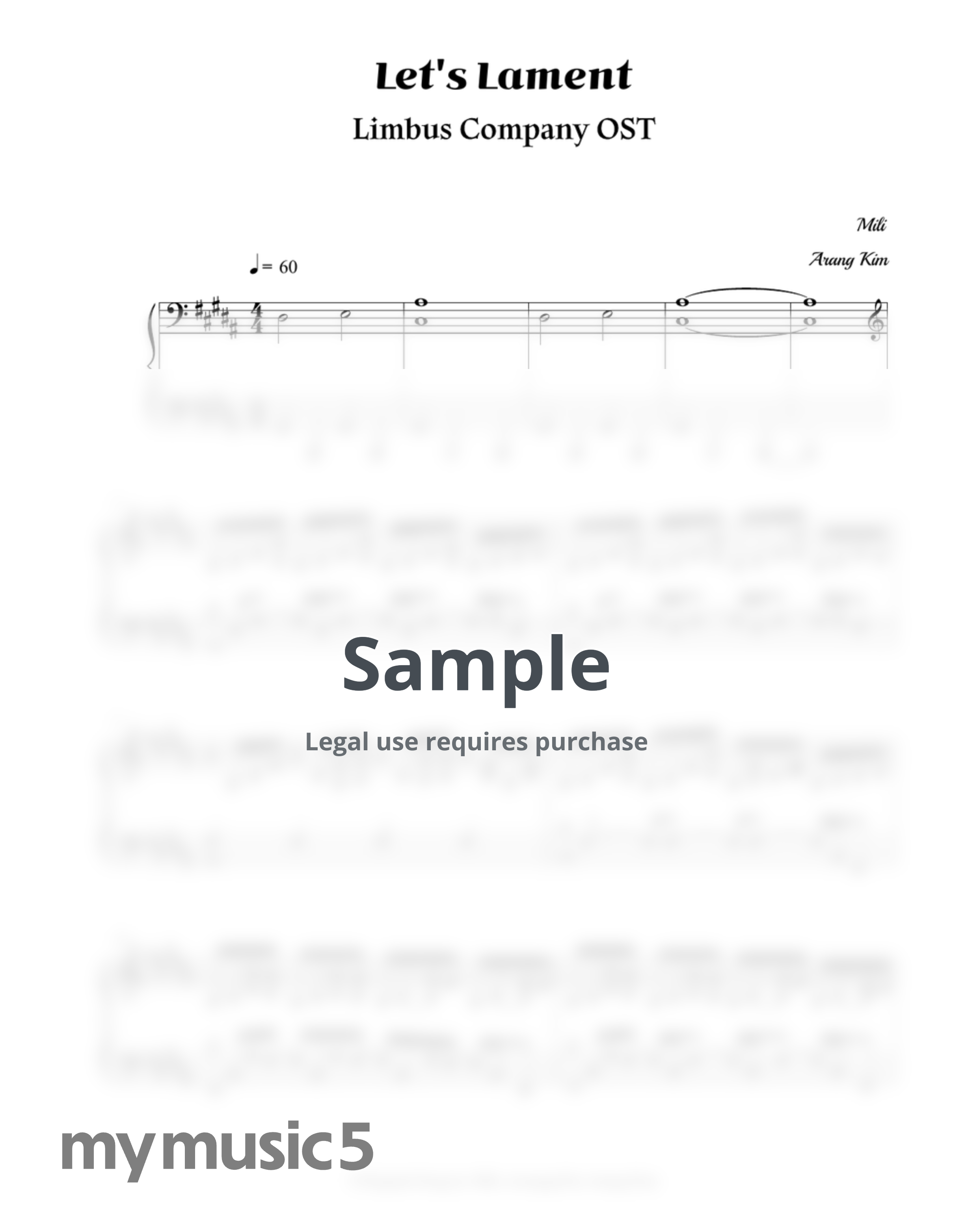Mili - Let's Lament (Original Key) (Limbus Company OST) by Arang Kim