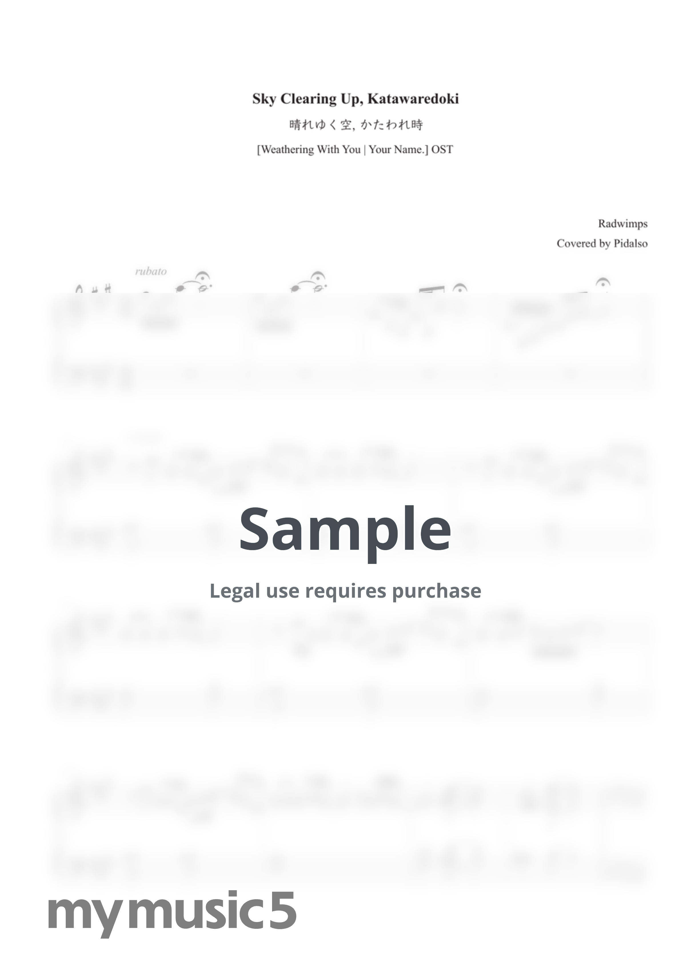 Weathering with you + Your Name OST - Sky Clearing Up + Katawaredoki by Pidalso