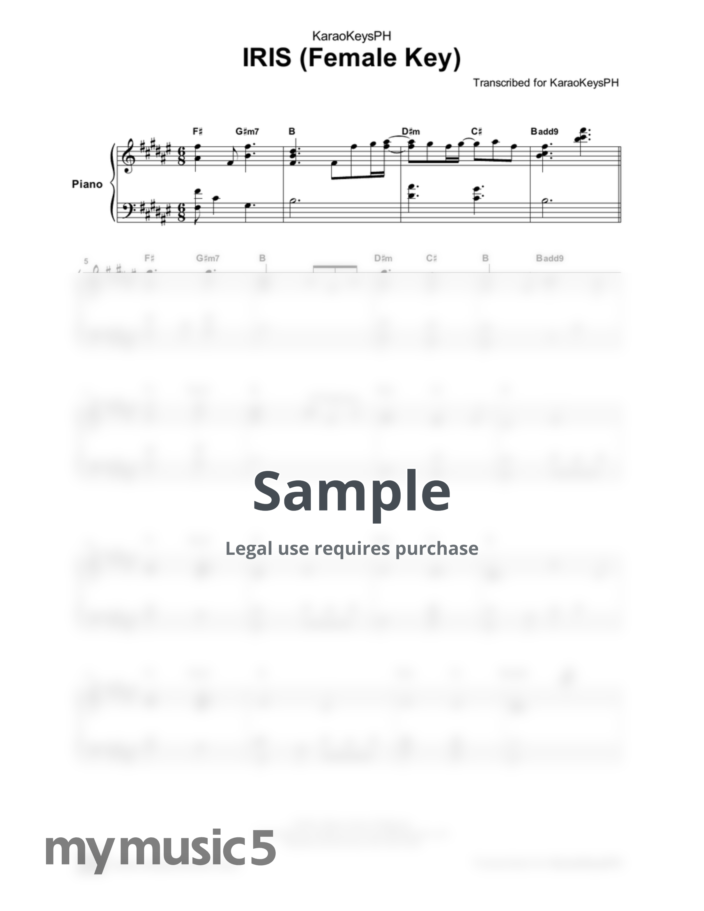 Goo Goo Dolls - Iris - Goo Goo Dolls (Female Key - Piano Karaoke) by KaraoKeysPH