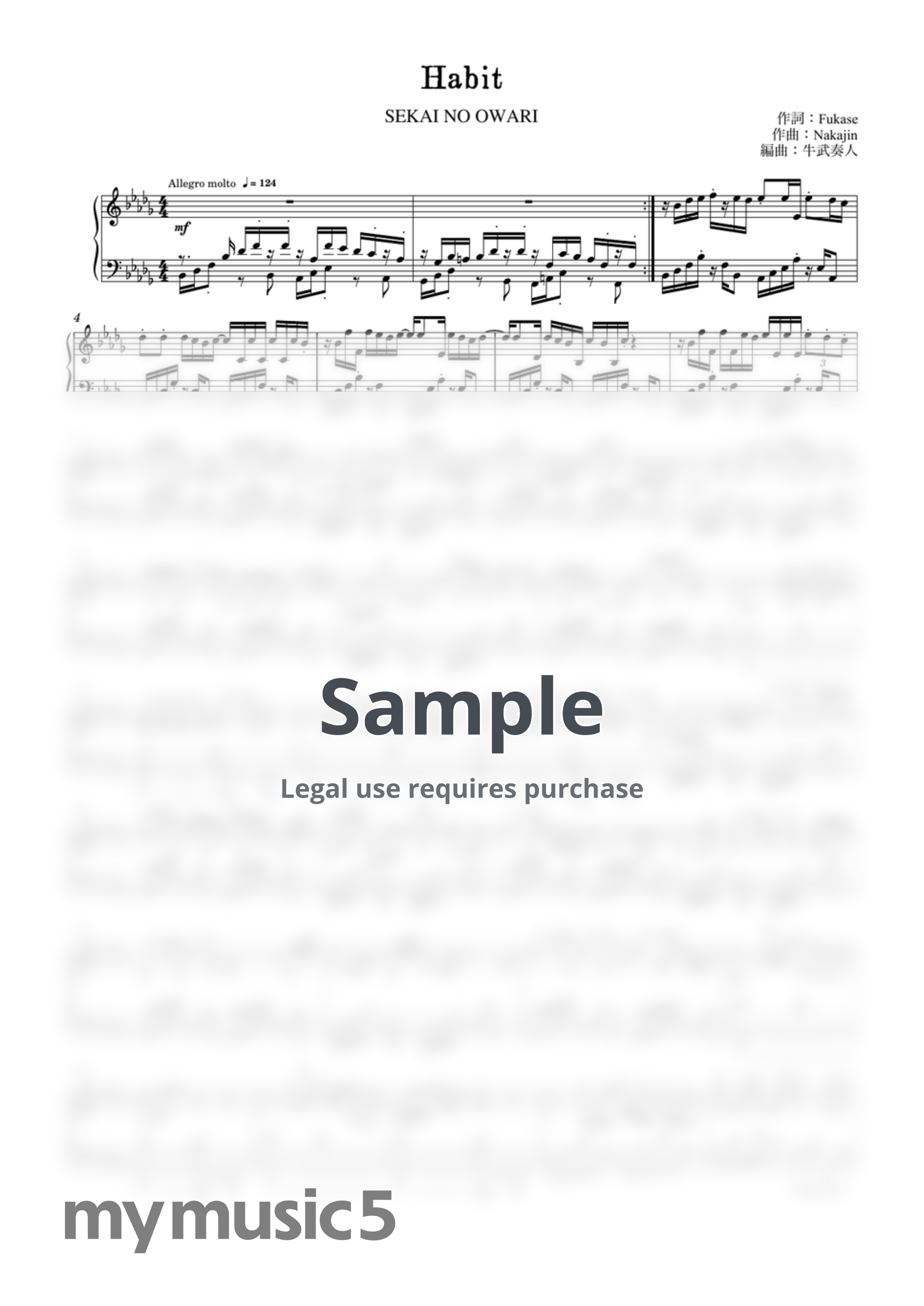 SEKAI NO OWARI - Habit by Ushitake Kanato