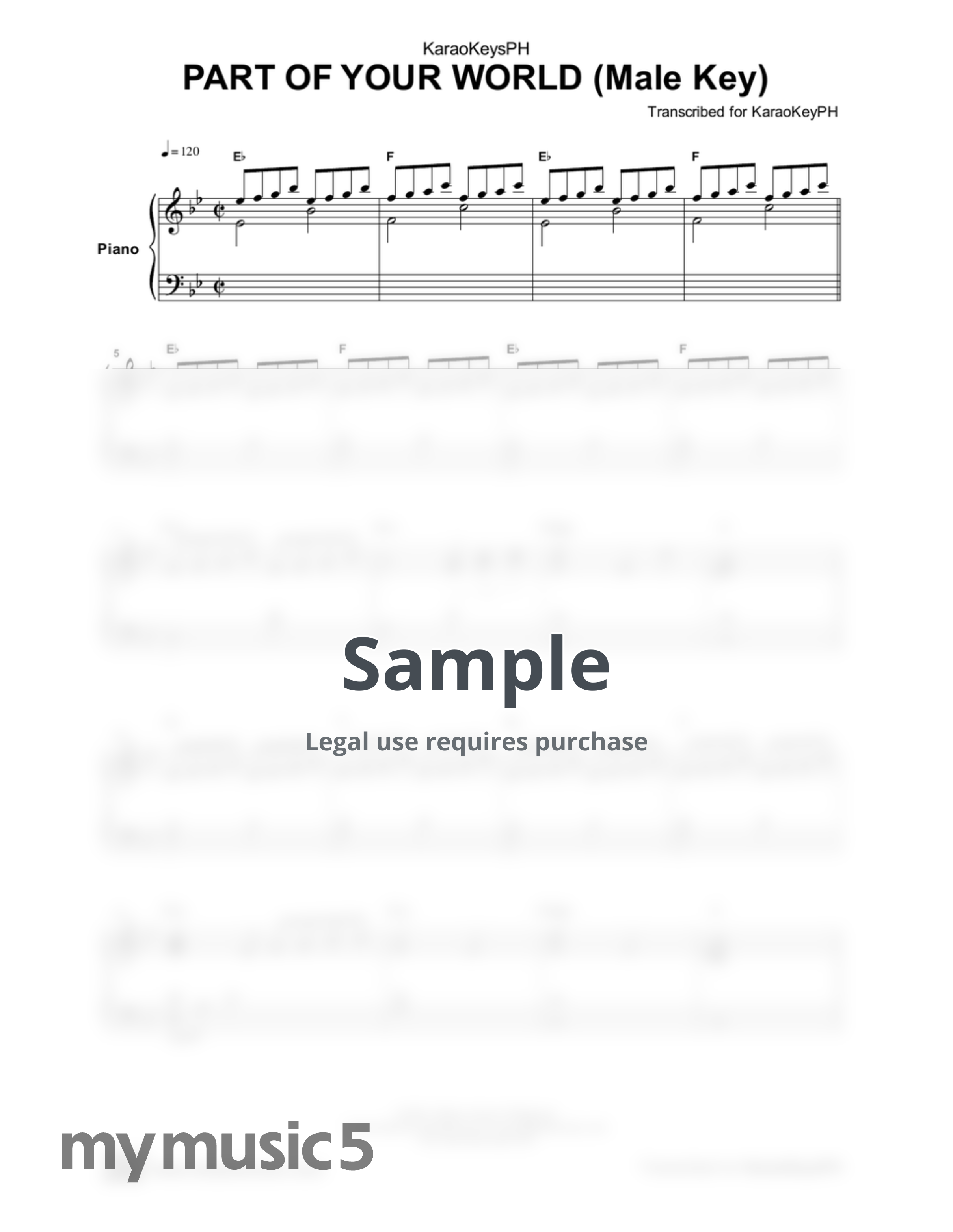 Halle Bailey - Part Of Your World - Halle Bailey (Male Key - Piano Karaoke) by KaraoKeysPH