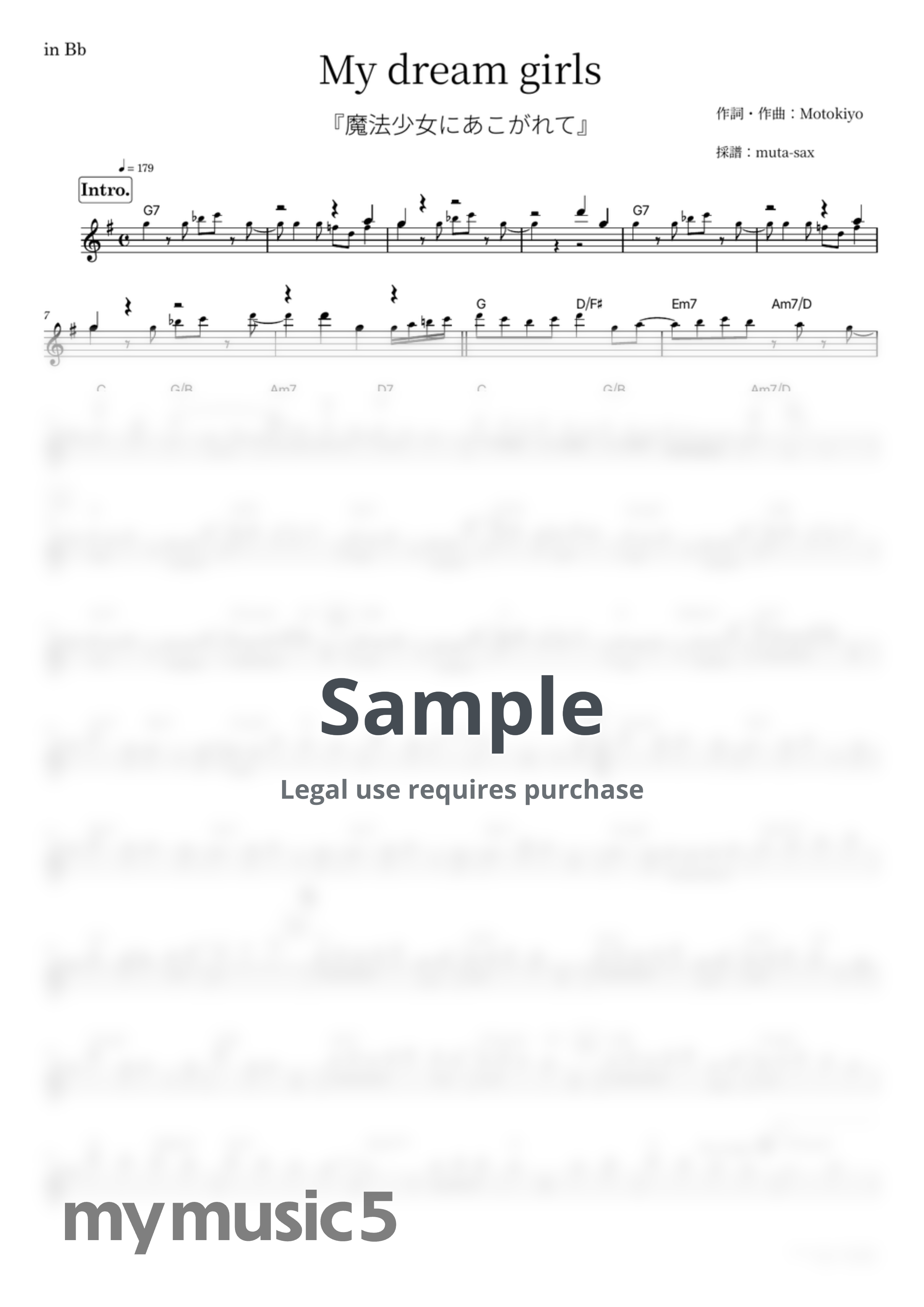 NACHERRY - My dream girls (Gushing over Magical Girls / in Bb) by muta-sax