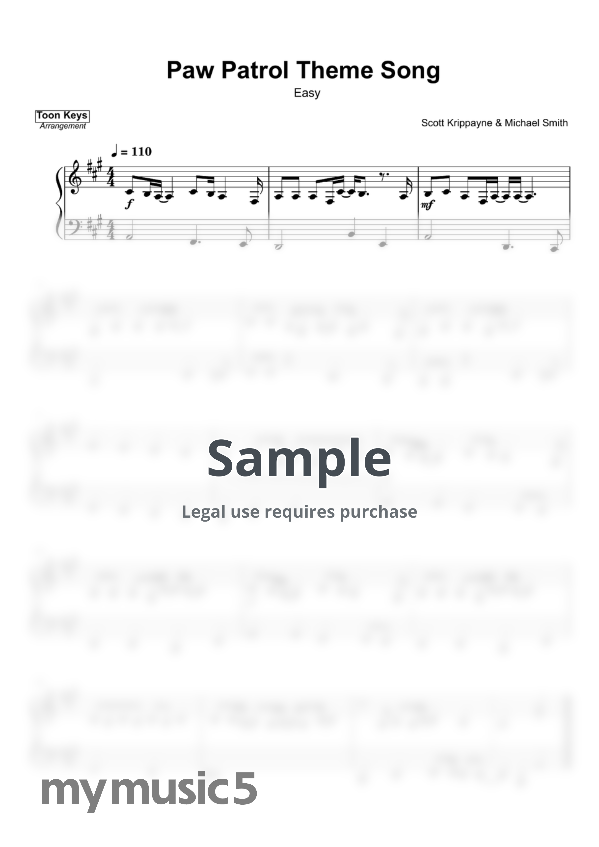 Scott Krippayne, Michael Smith - PAW Patrol Theme Song by Toon Keys