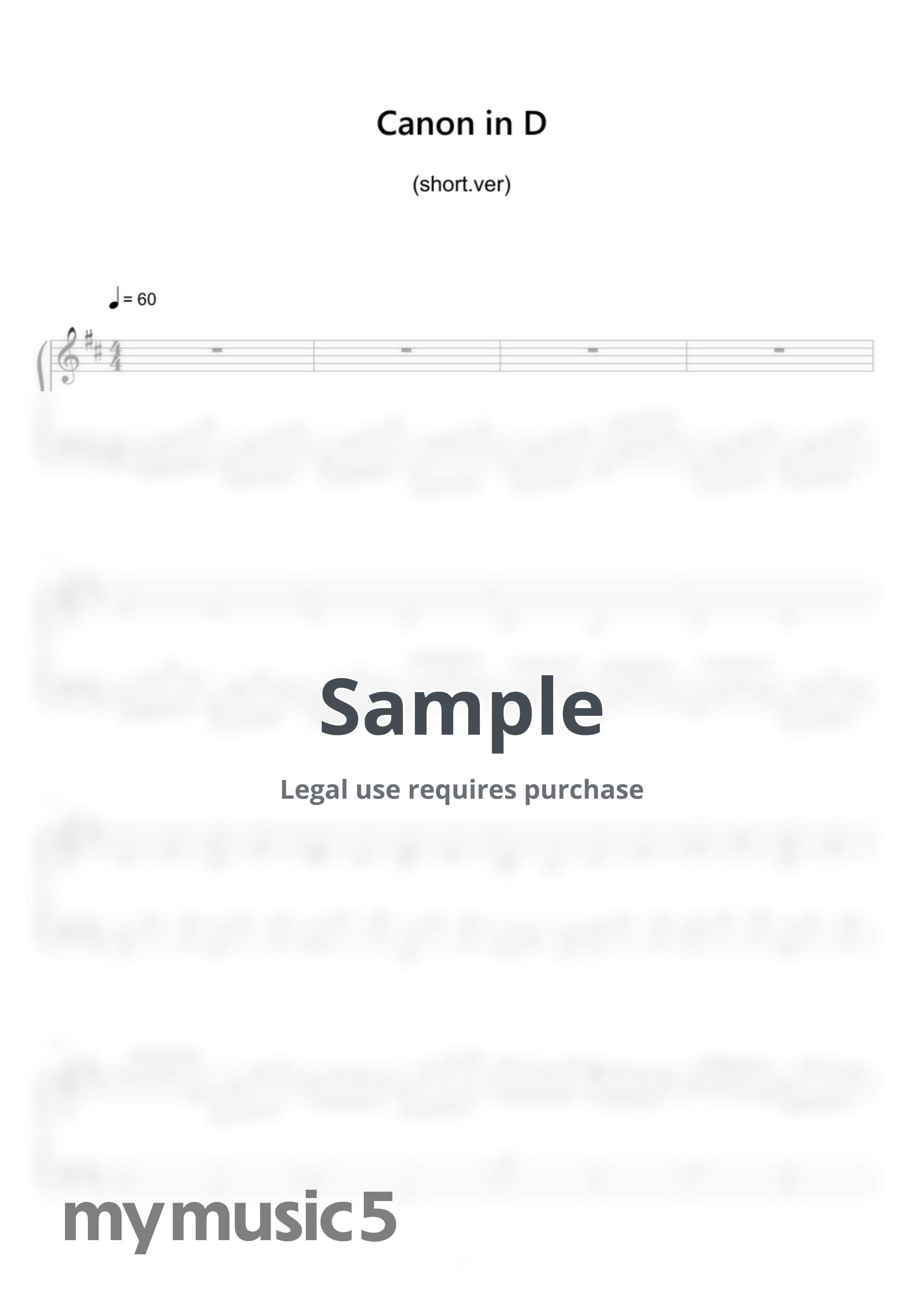 Johann Pachelbel - Canon in D (short.ver) (sheet music, midi