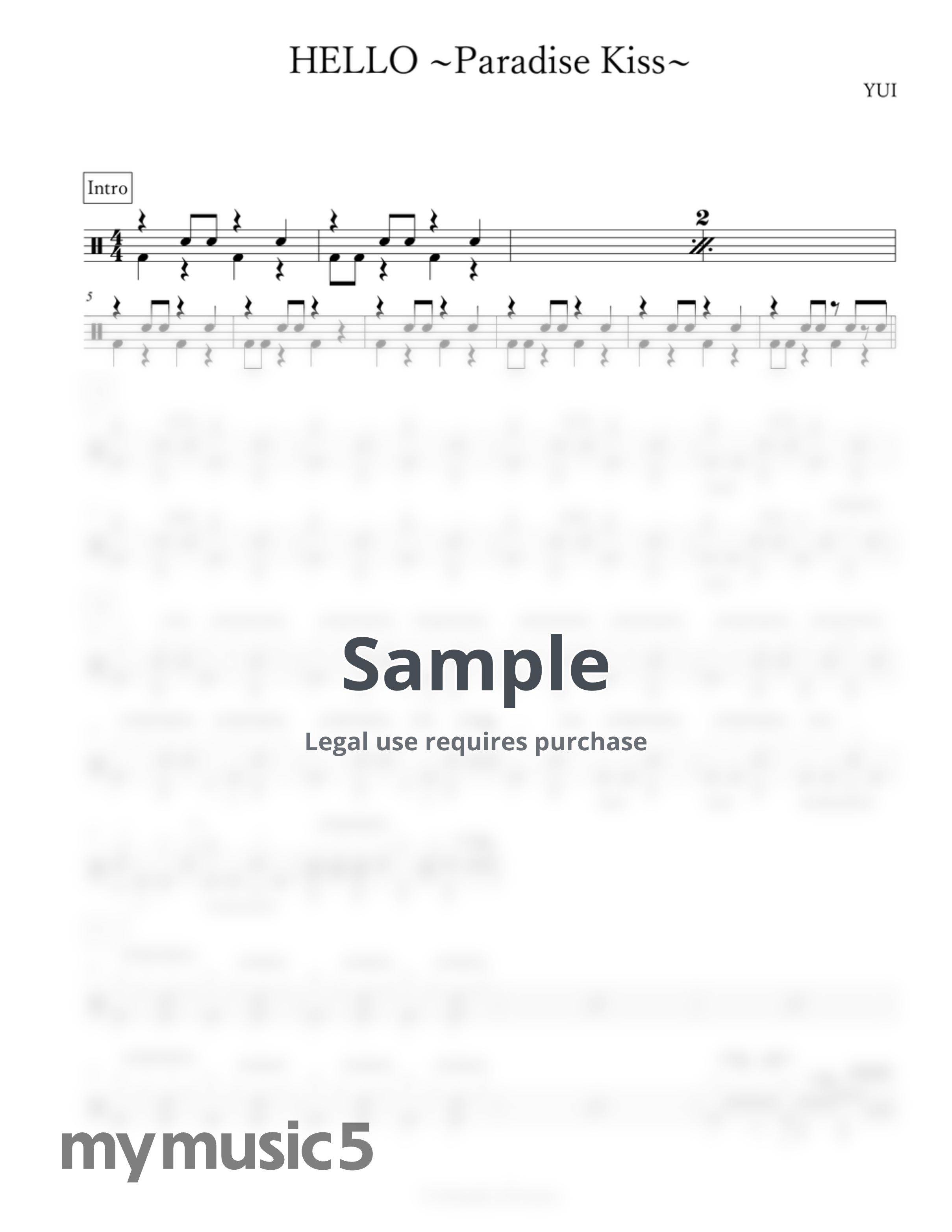 YUI - HELLO ~Paradise Kiss~ by Arkadia Drums