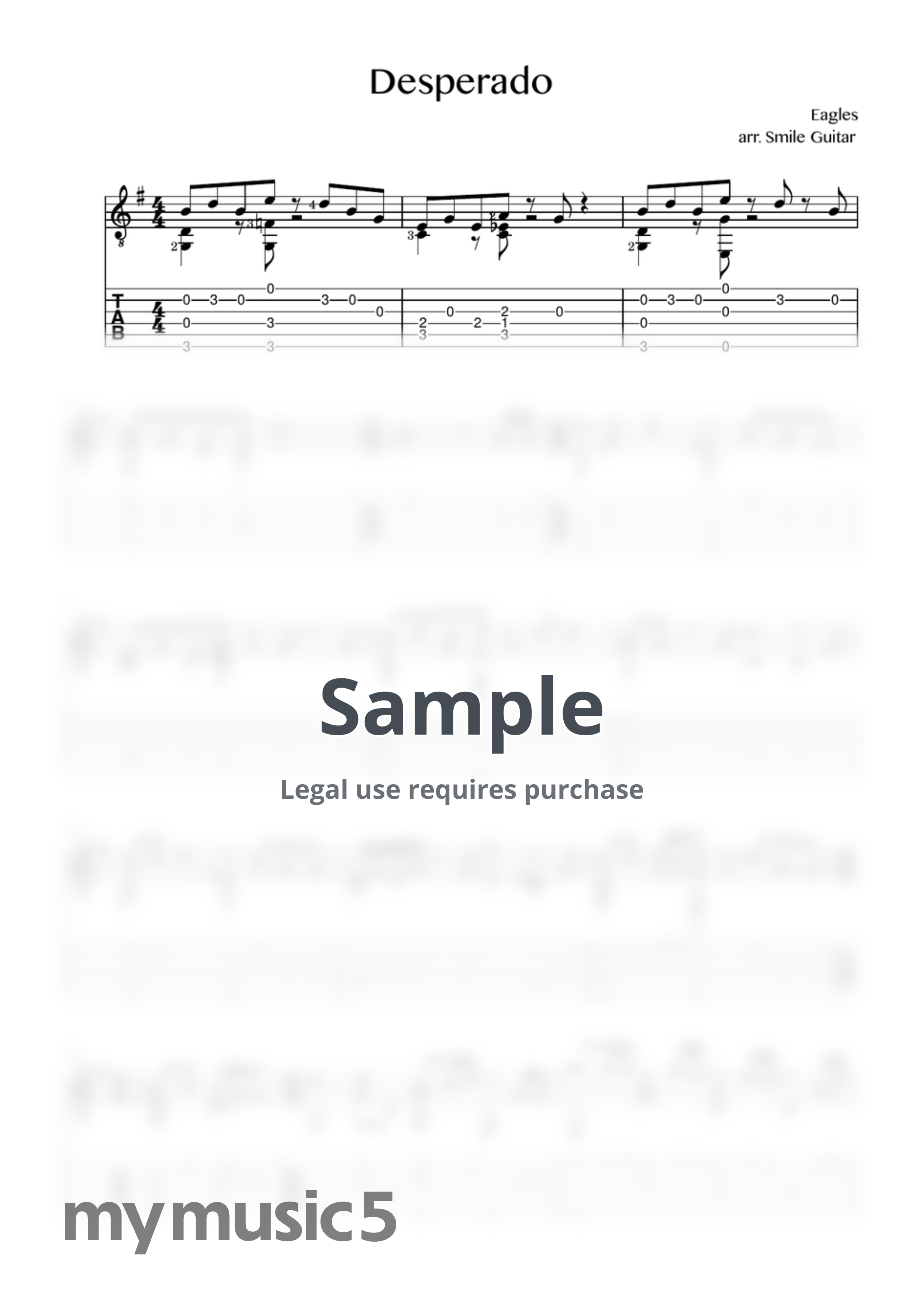 Eagles - Desperado by Smile Guitar