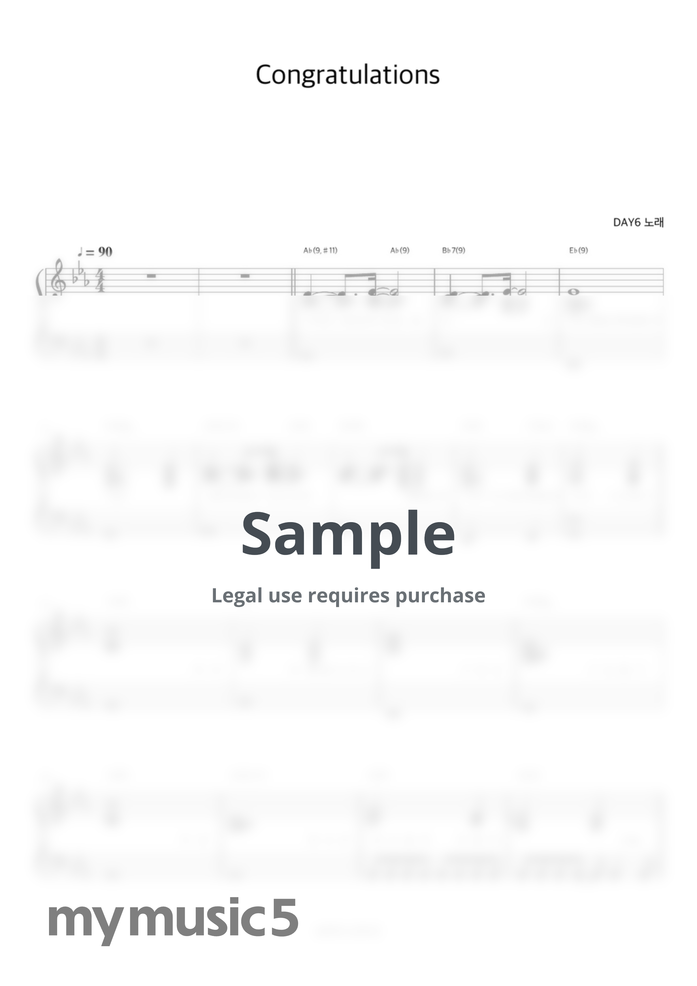 DAY6 (데이식스) - Congratulations (반주악보) by 피아노정류장