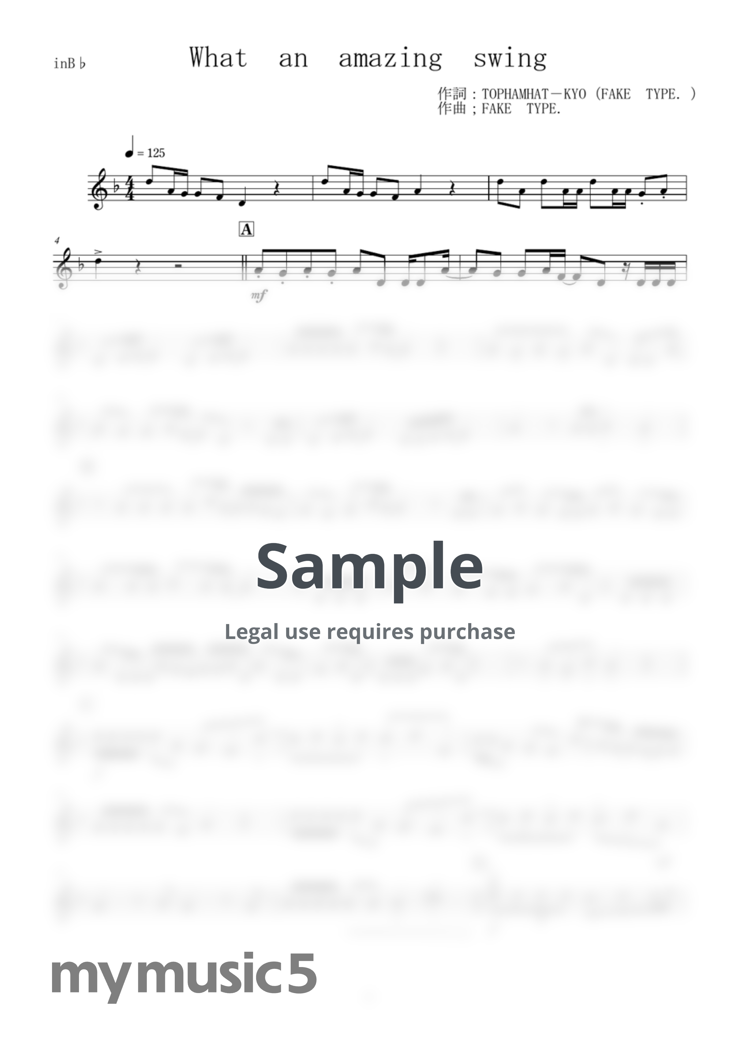 Watame Tsunomaki - What an amazing swing (inB♭) by Hamanasu