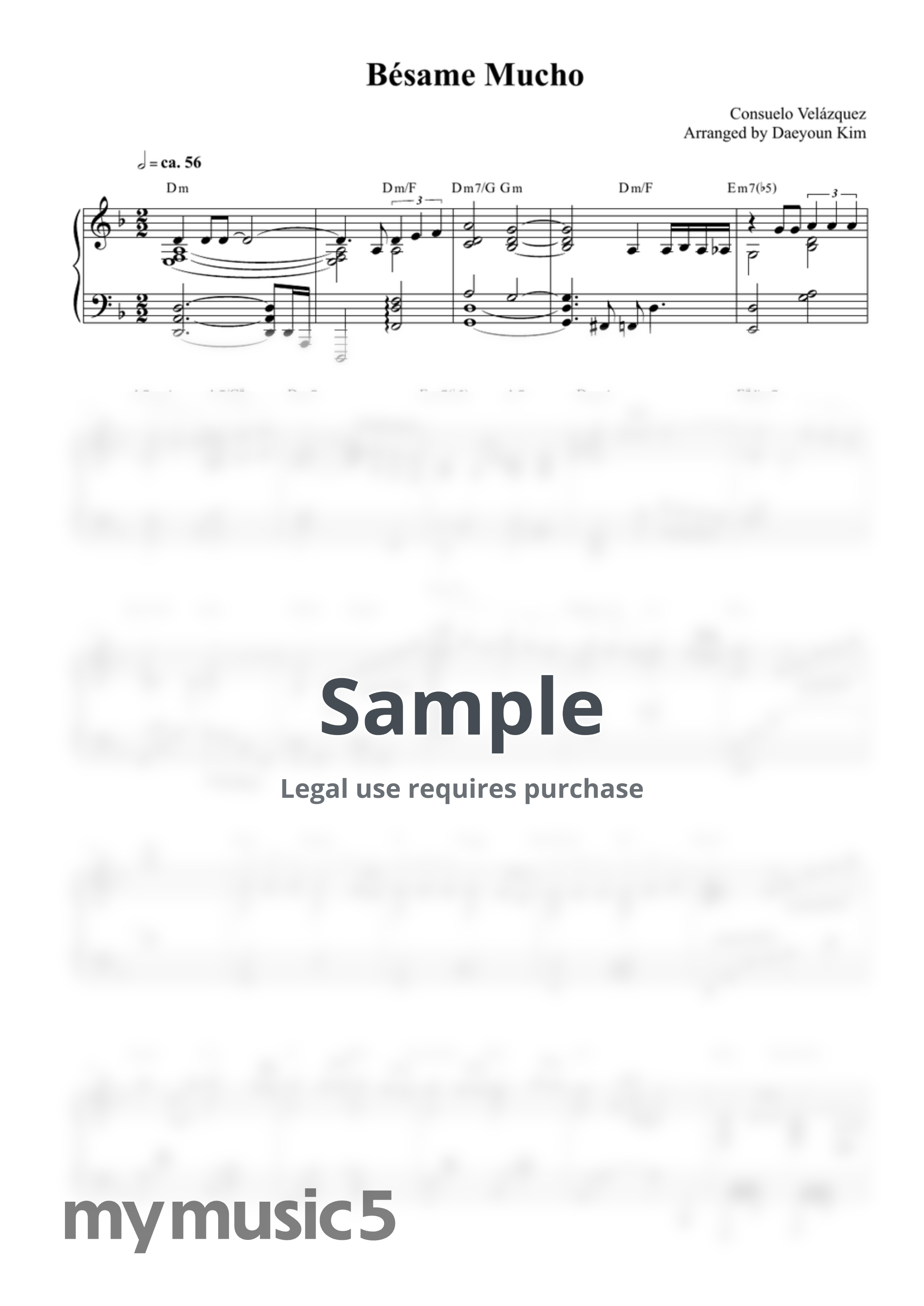 Consuelo Velázquez - Bésame Mucho by Daeyoun Kim