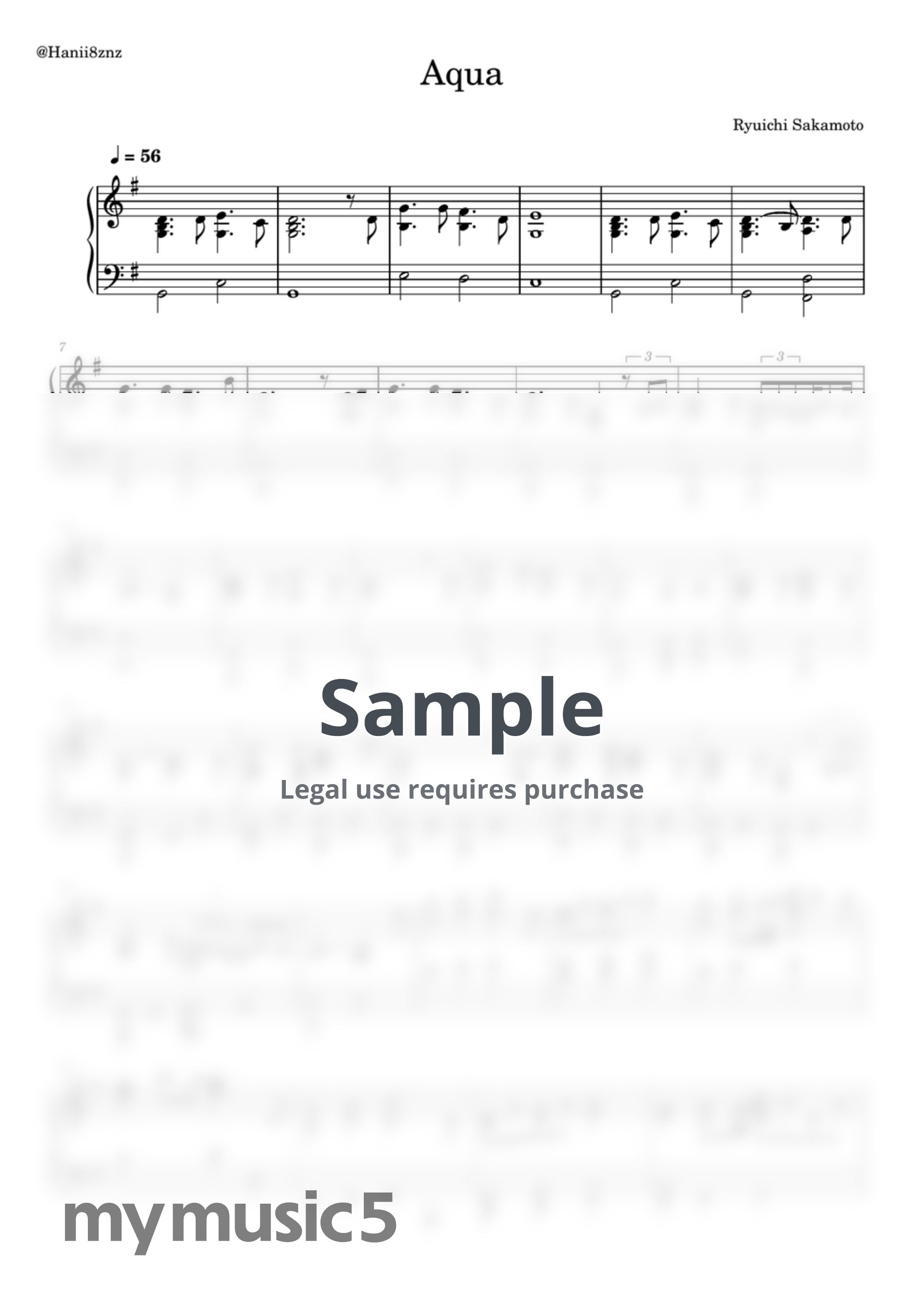 Ryuichi Sakamoto - Aqua by はにぃ