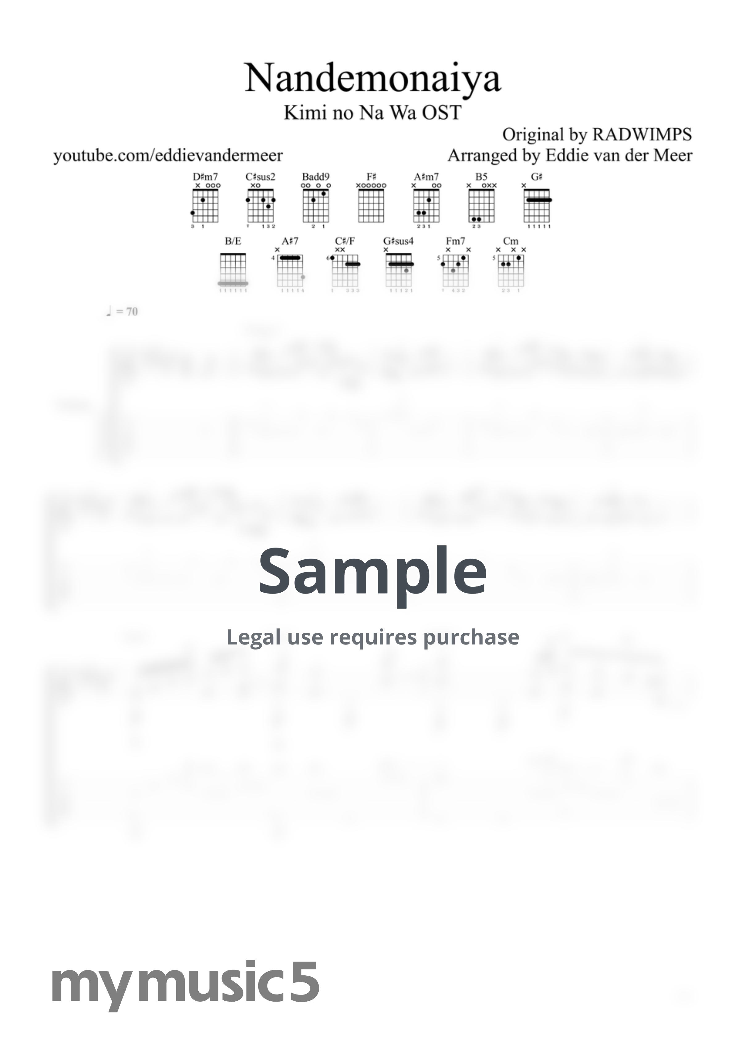 RADWIMPS - Nandemonaiya (Kimi no Na Wa OST) by Eddie van der Meer