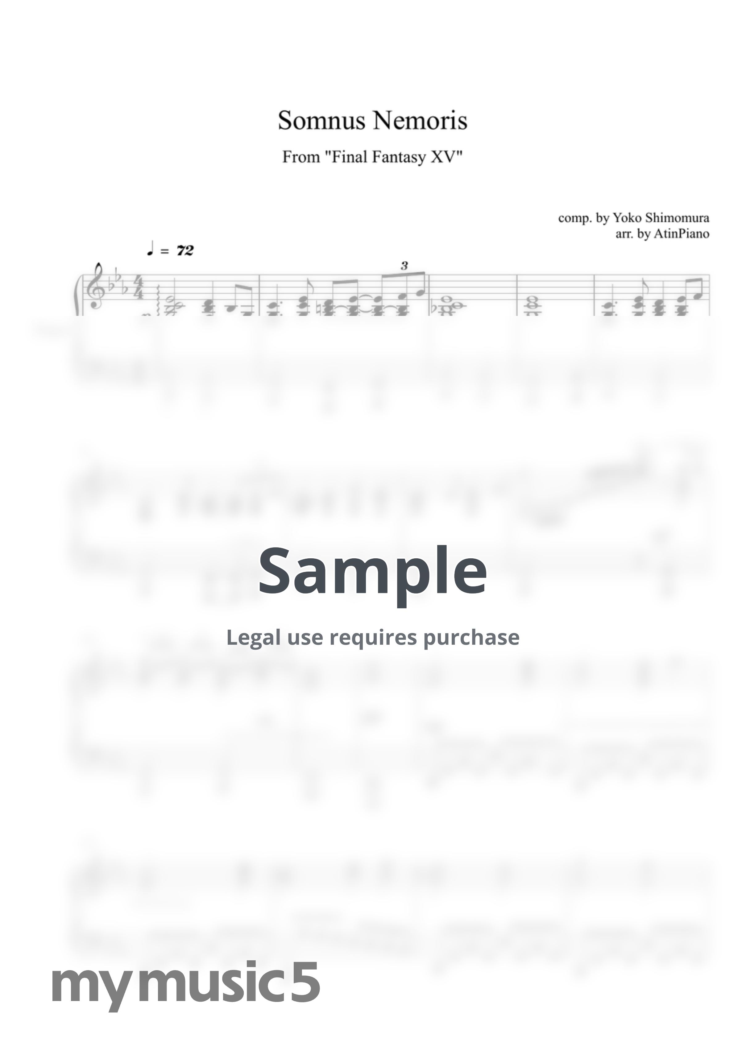 Yoko Shimomura - Somnus Nemoris by AtinPiano
