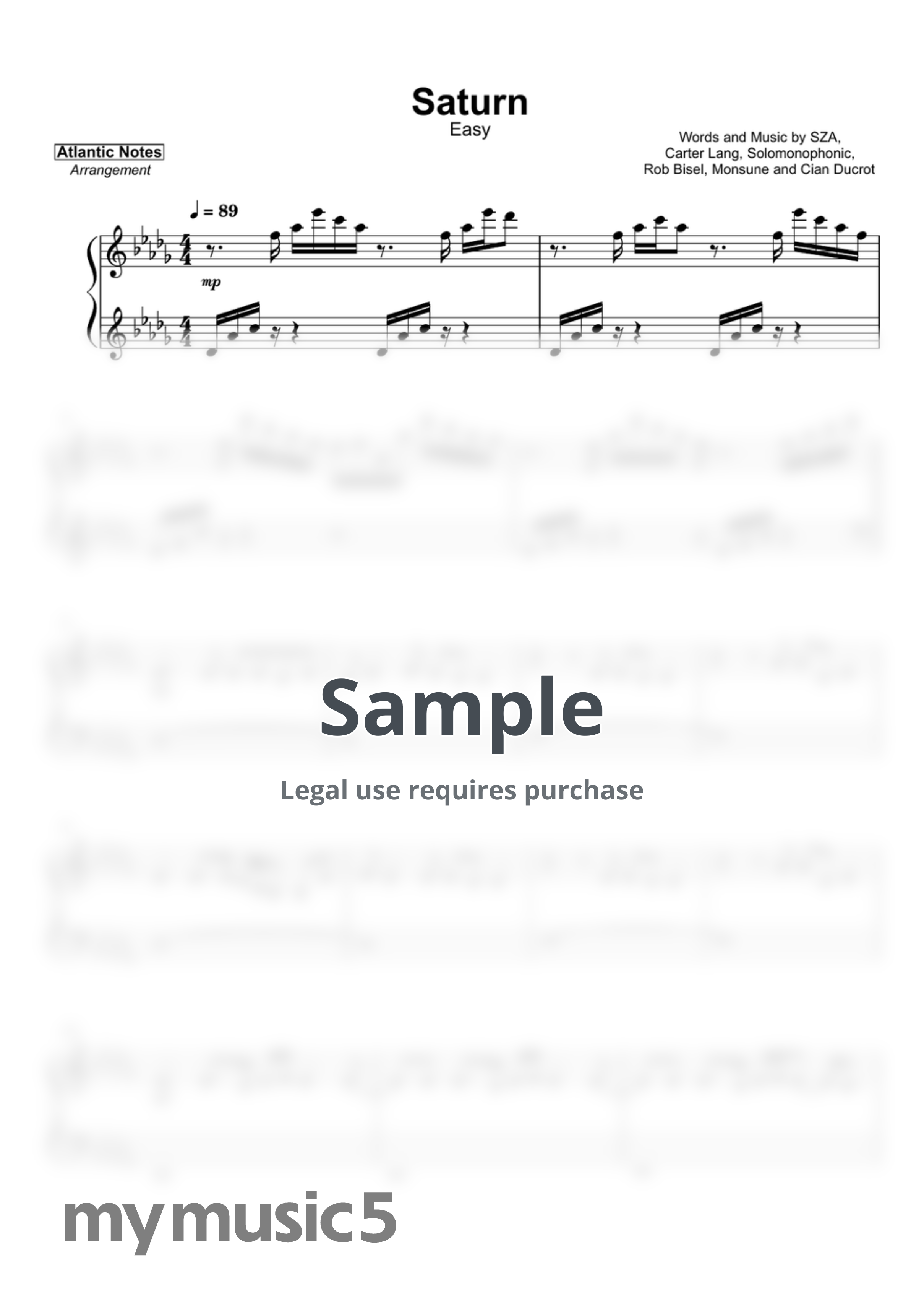 SZA - Saturn by Atlantic Notes