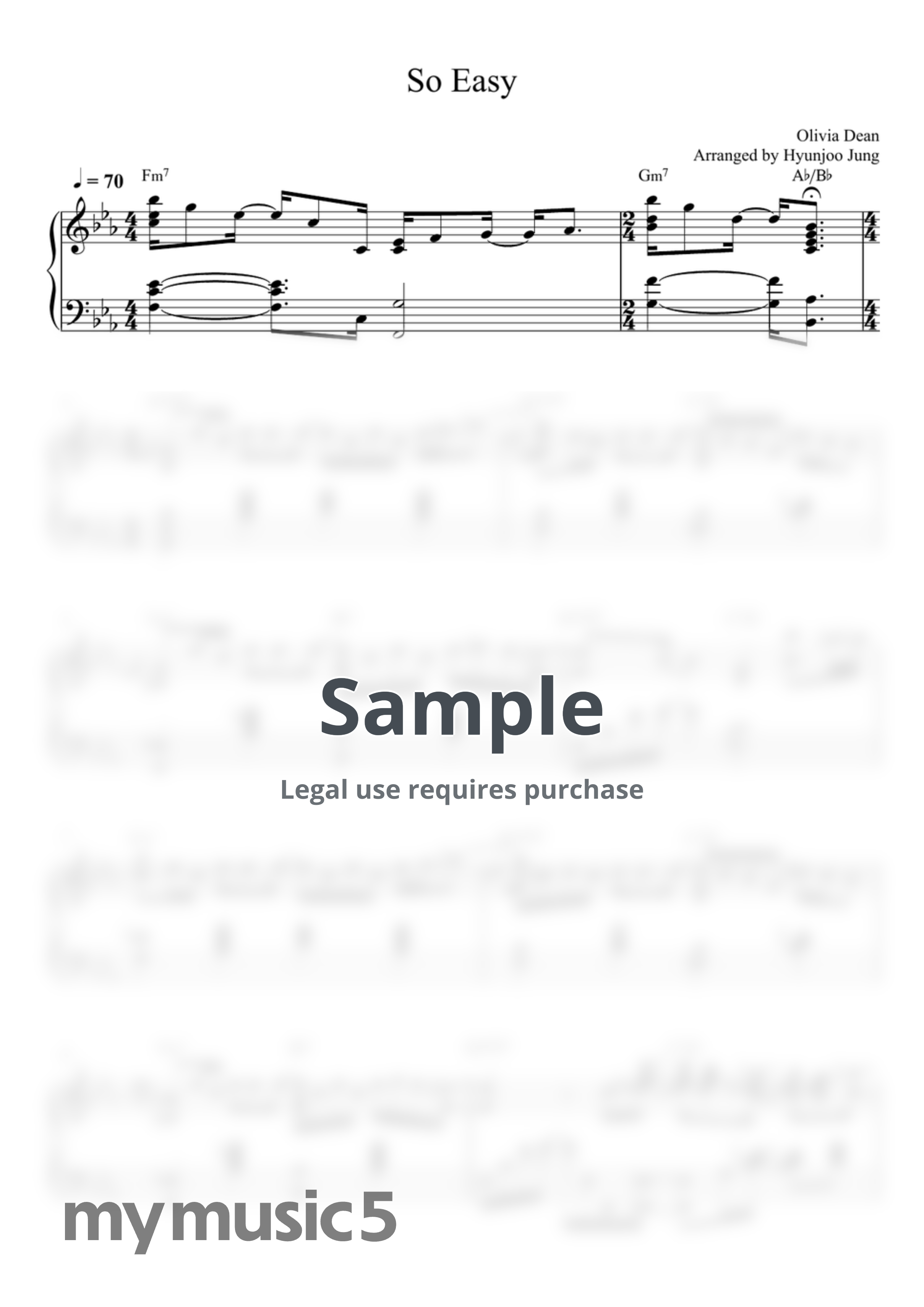 Olivia Dean - So Easy (To Fall in Love) (piano solo) by Hyunjoo Jung