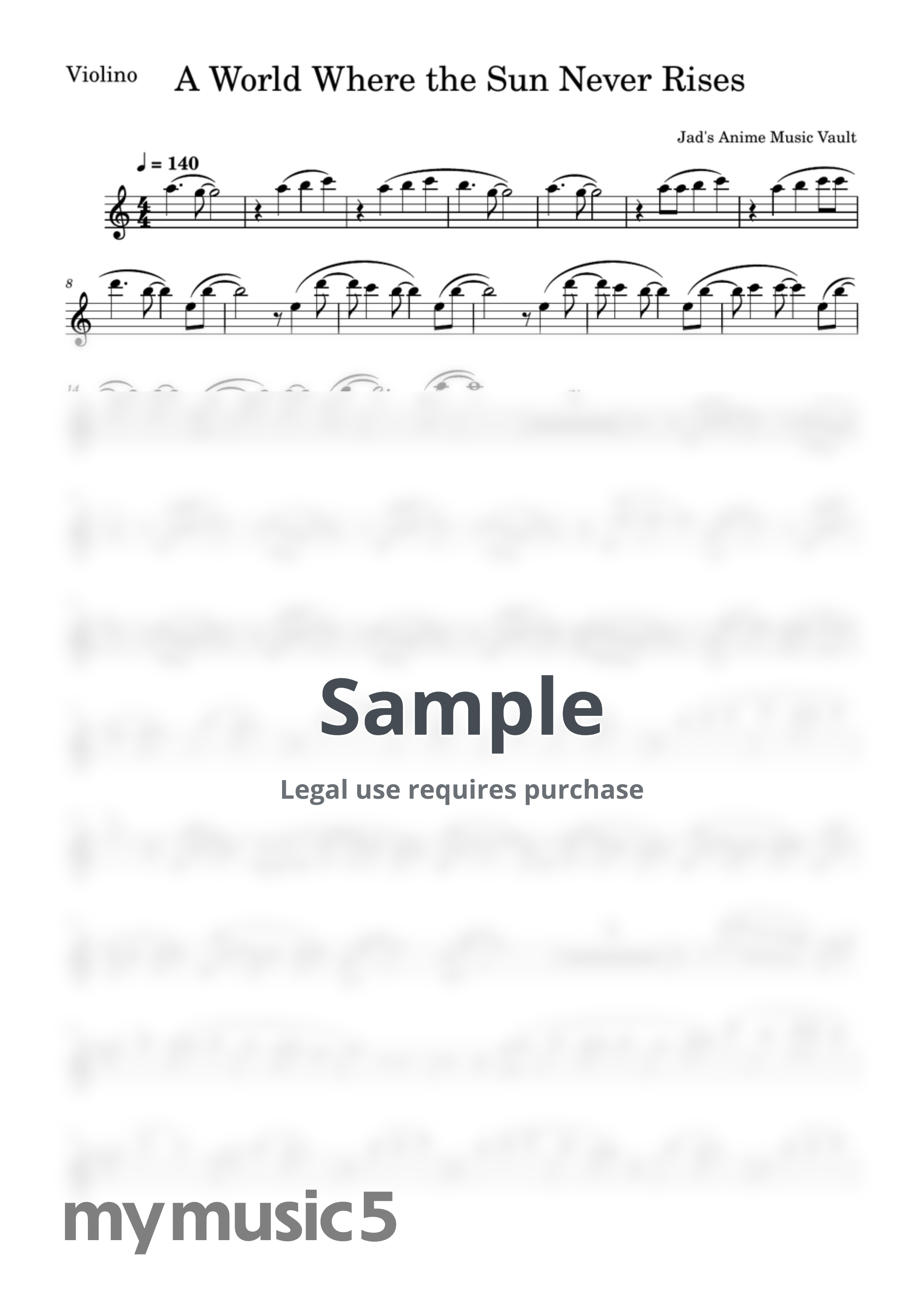 Aimer - A World Where the Sun Never Rises [Violin] (from Demon Slayer: Infinity Castle) by Jad's Anime Music Vault