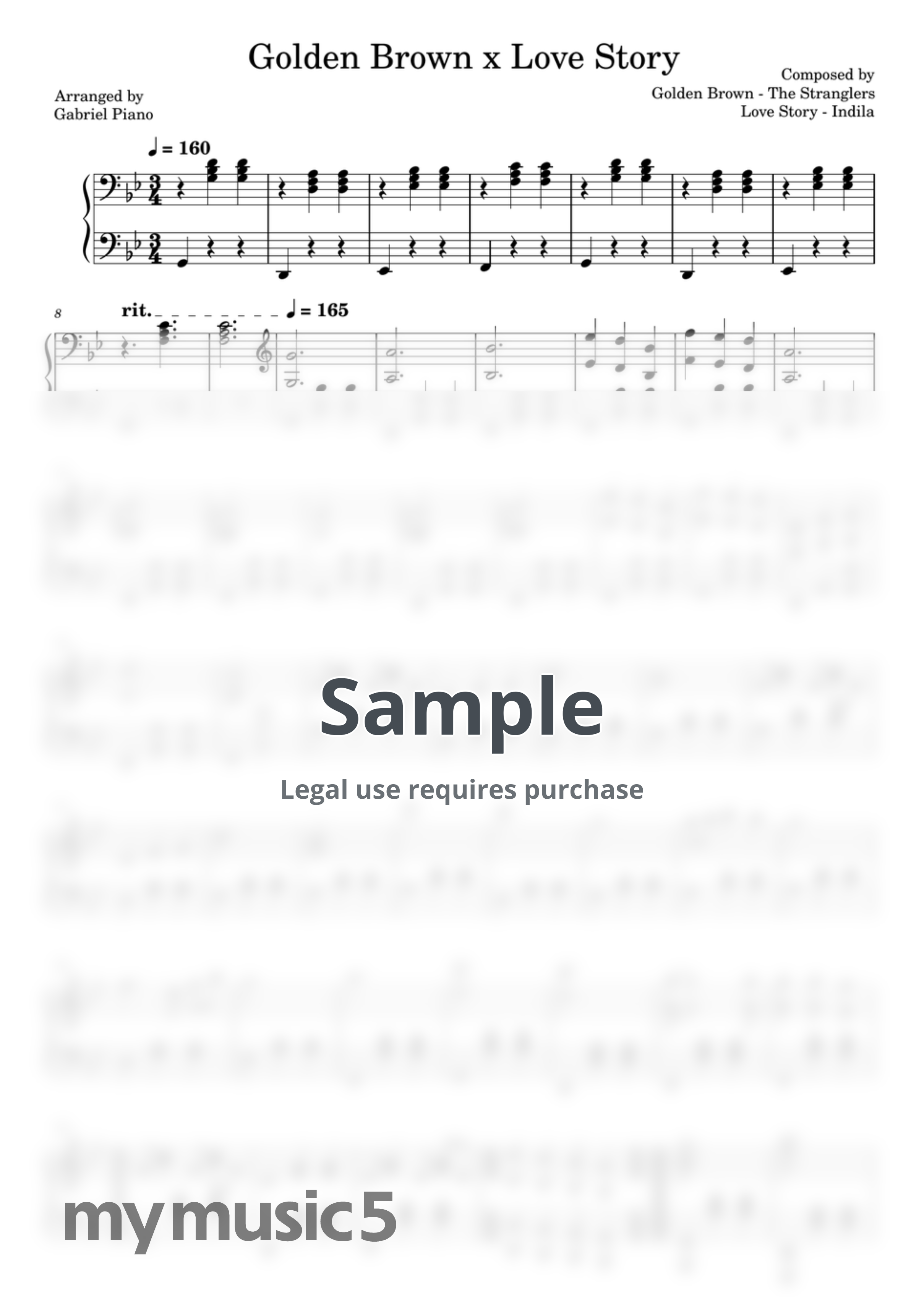 The Stranglers &amp; Indila - Golden Brown x Love Story by Gabriel Piano