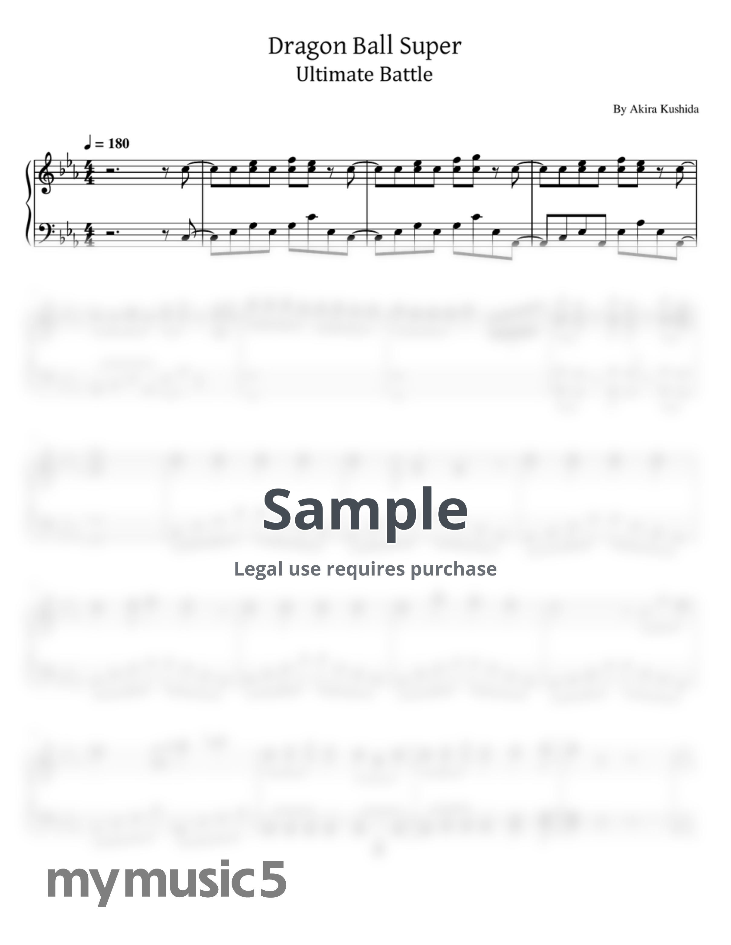 Akira Kushida - Ultimate Battle (Dragon Ball Super - For Piano Solo) by poon